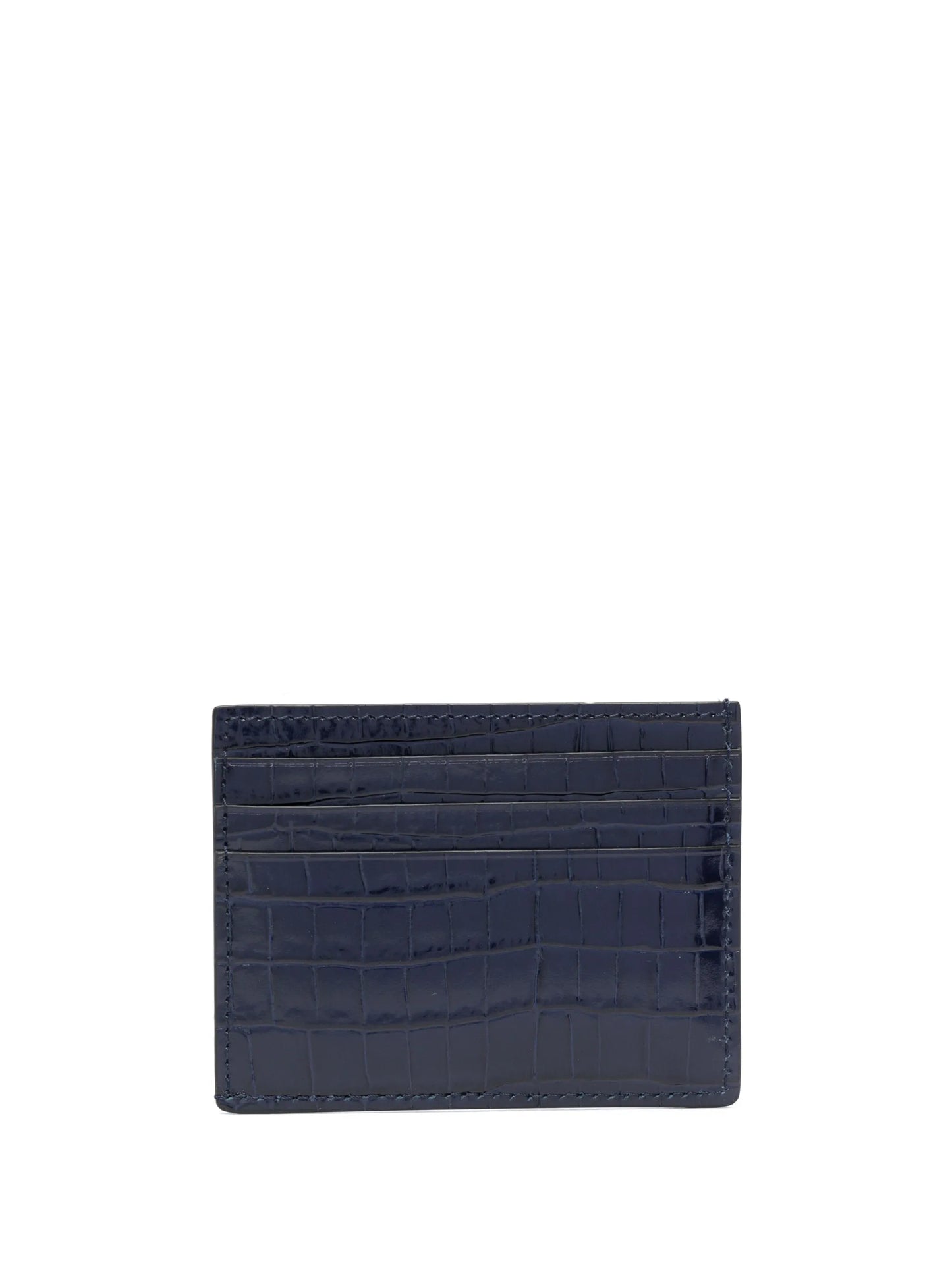 crocodile-effect leather cardholder