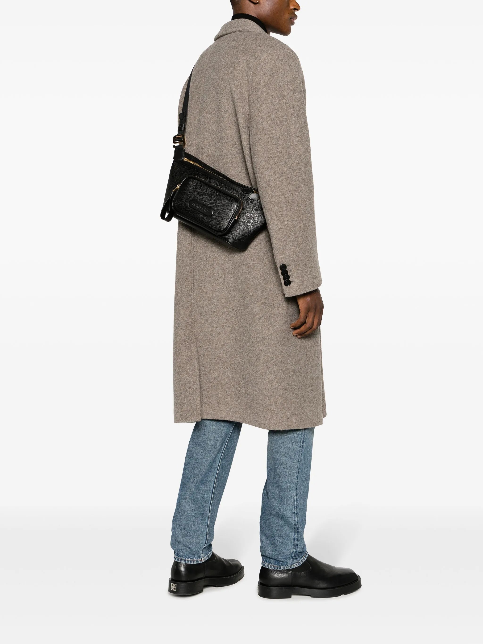 logo-appliqué leather belt bag