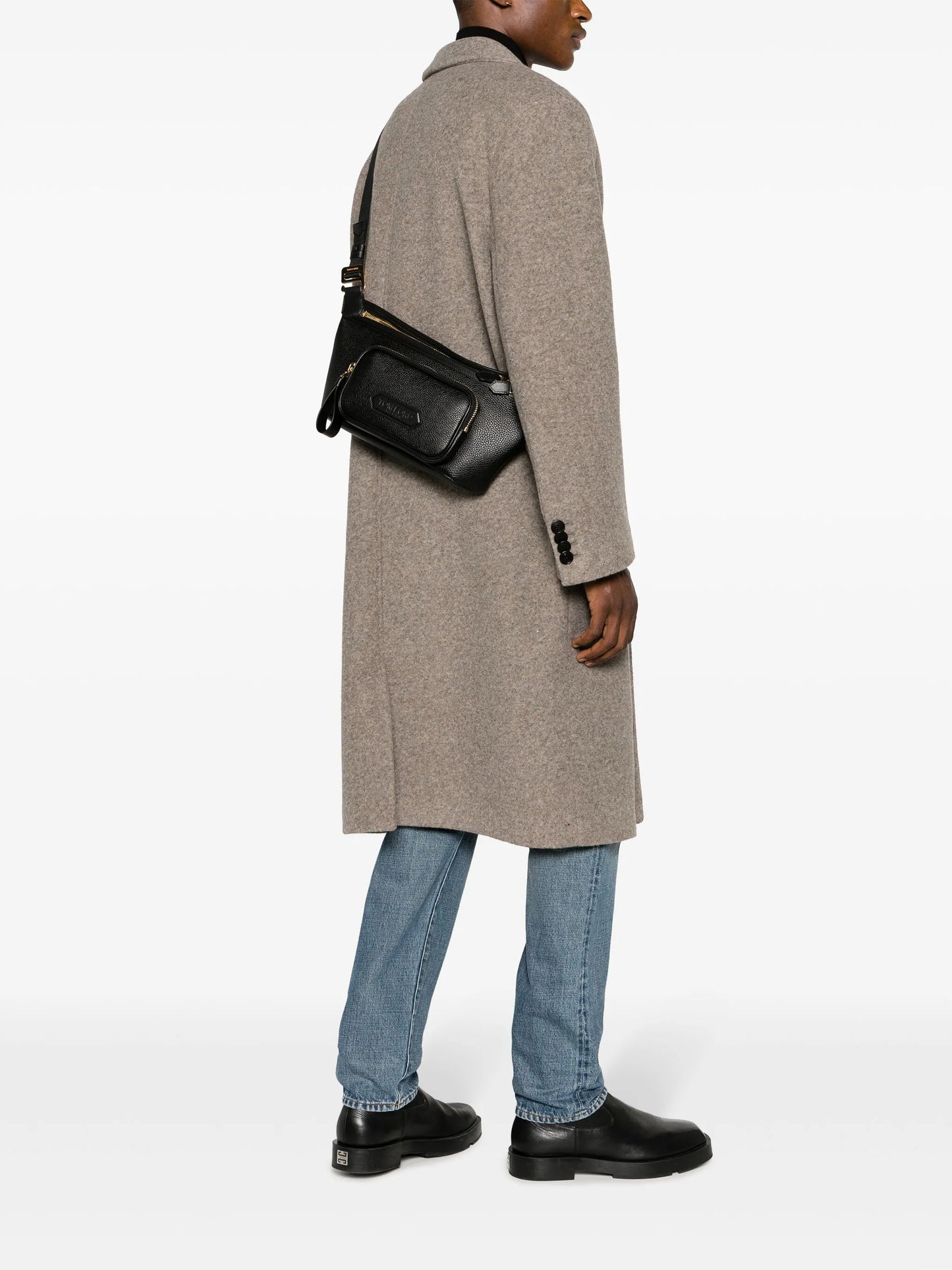 logo-appliqué leather belt bag