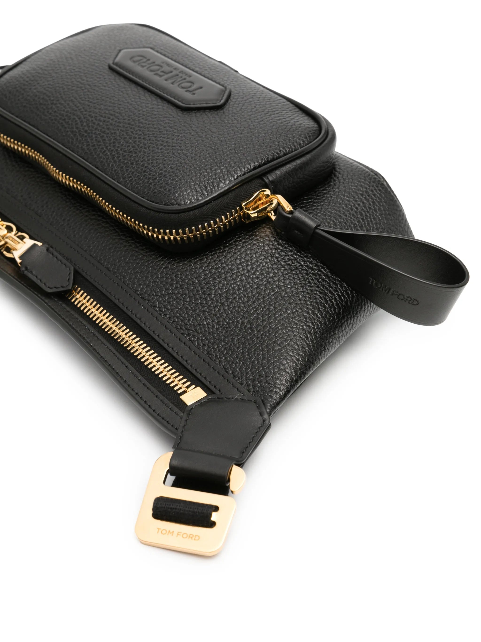 logo-appliqué leather belt bag