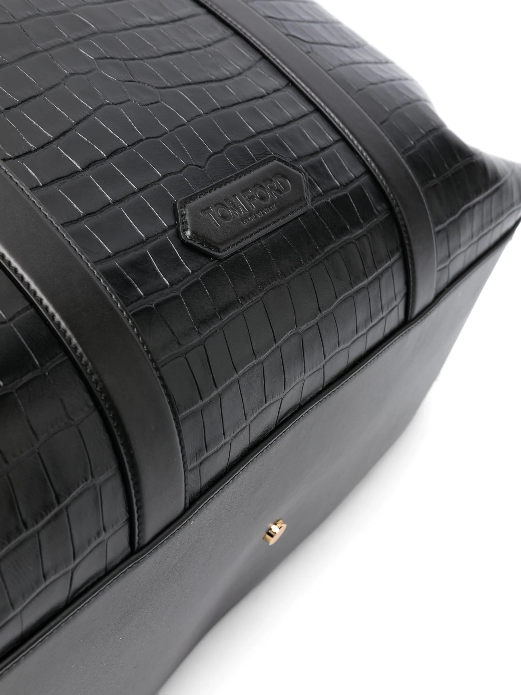 crocodile-effect leather holdall