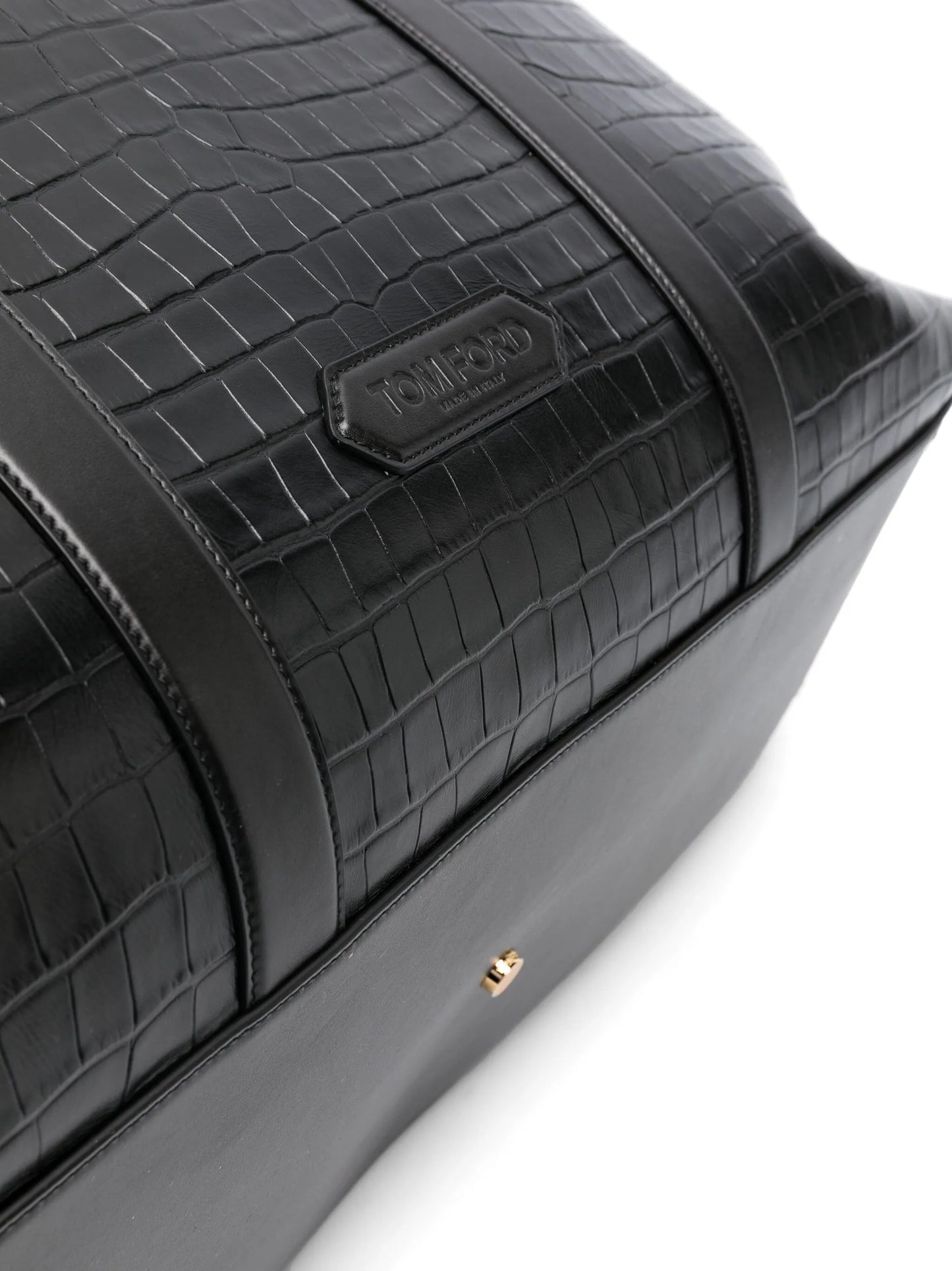 crocodile-effect leather holdall