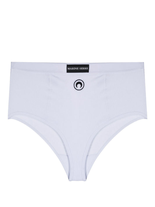Crescent Moon-embroidered cotton briefs