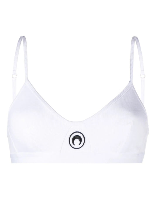 Crescent Moon-embroidered bra