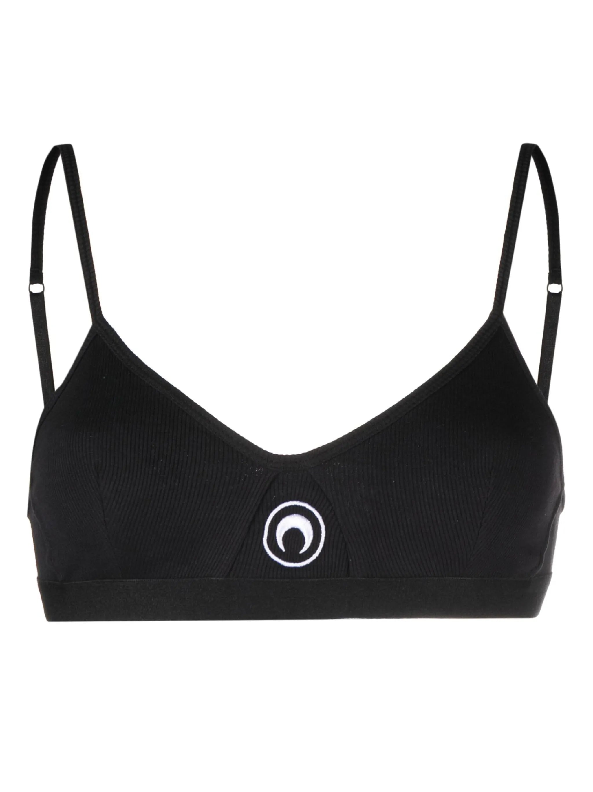 Crescent Moon-embroidered bra