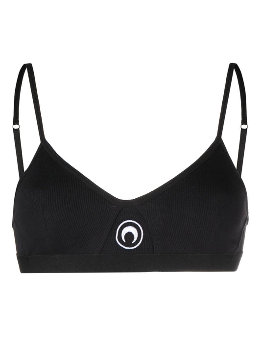 Crescent Moon-embroidered bra