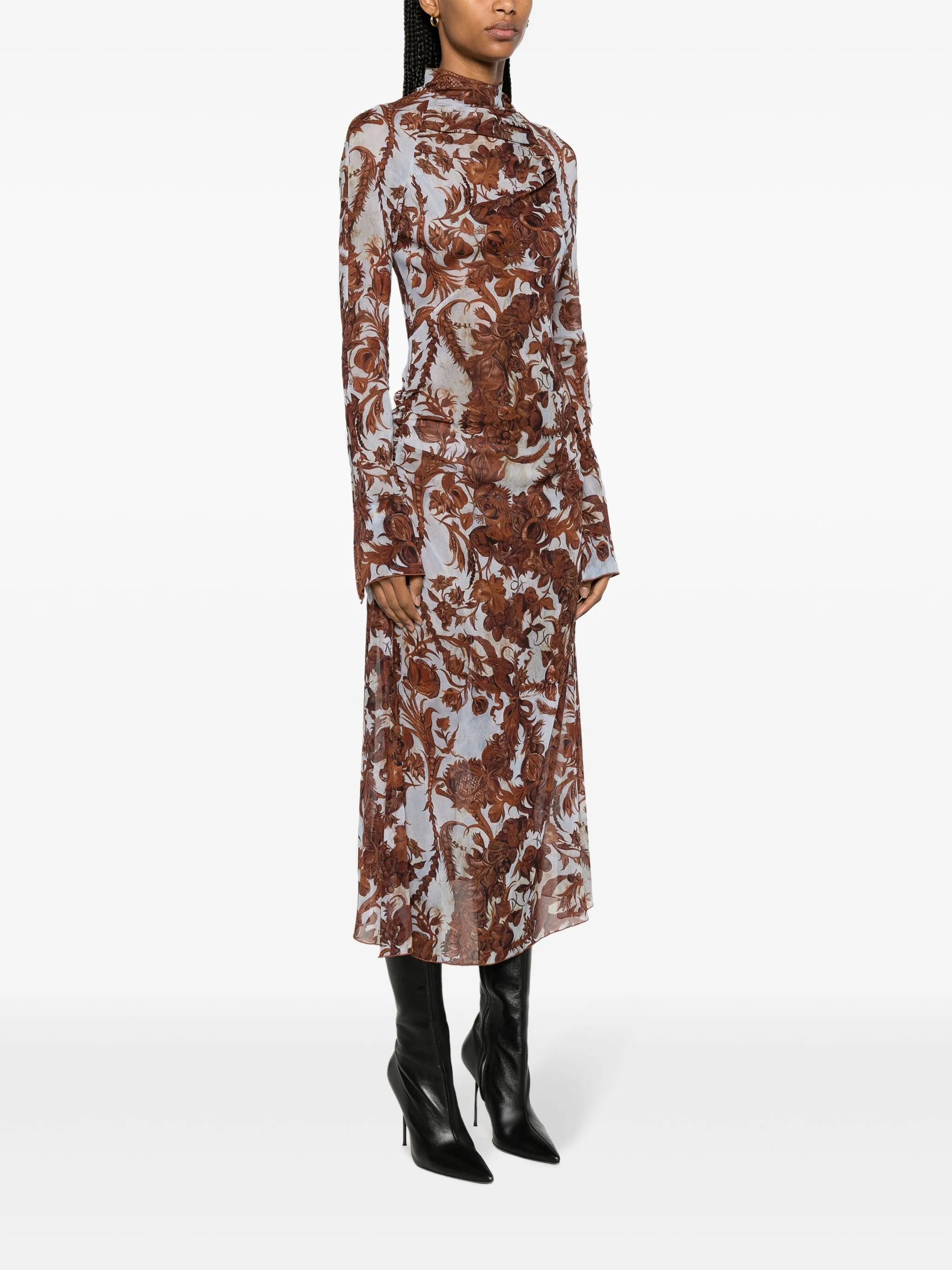 Serpent graphic-print dress