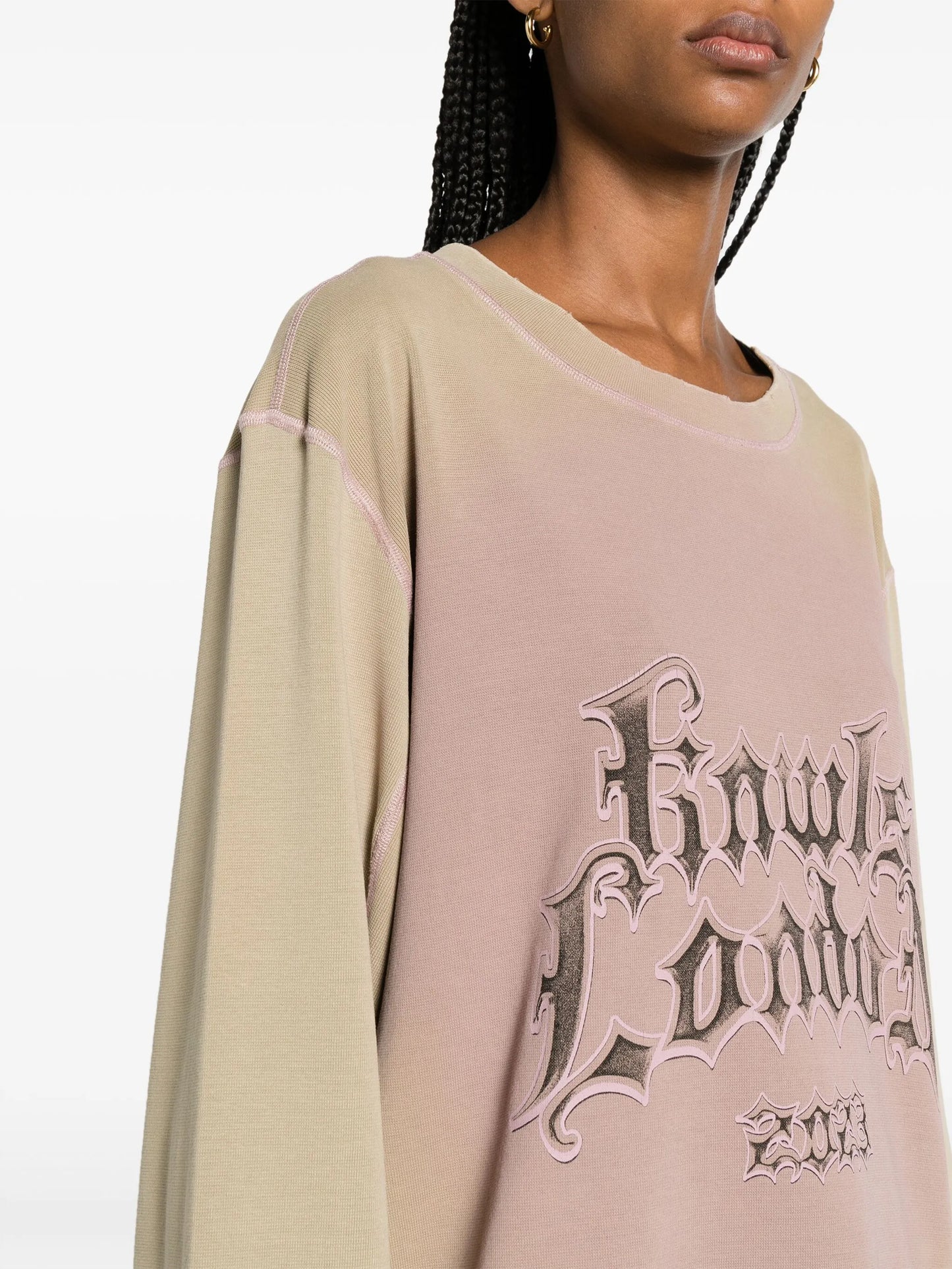 text-print distressed T-shirt