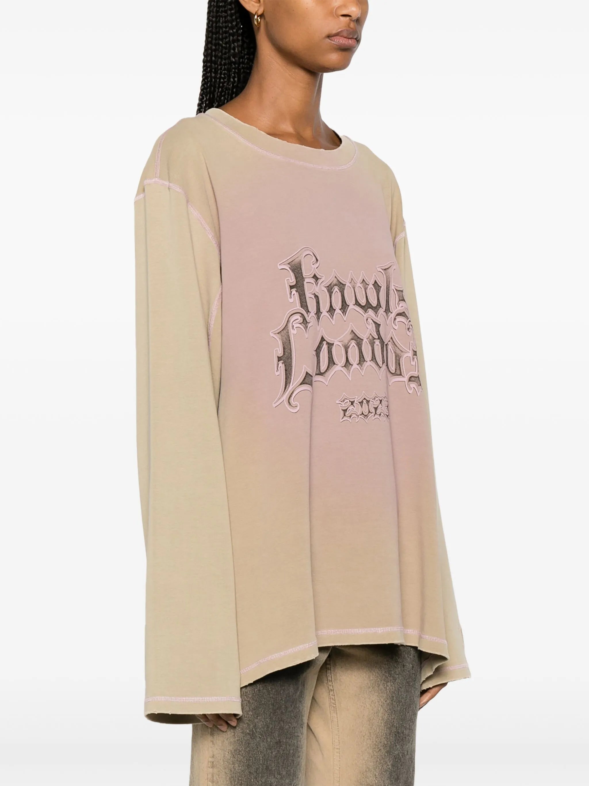 text-print distressed T-shirt