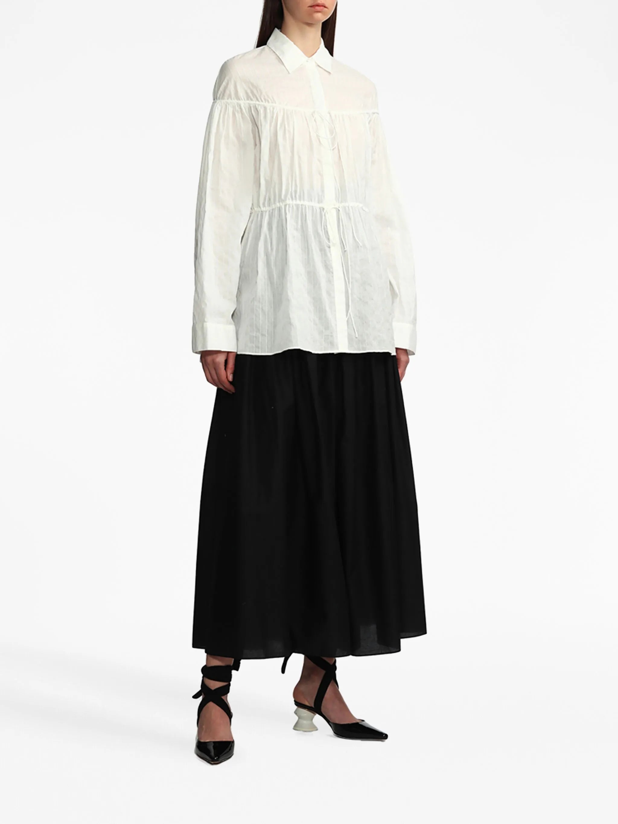 high-waisted cotton maxi skirt
