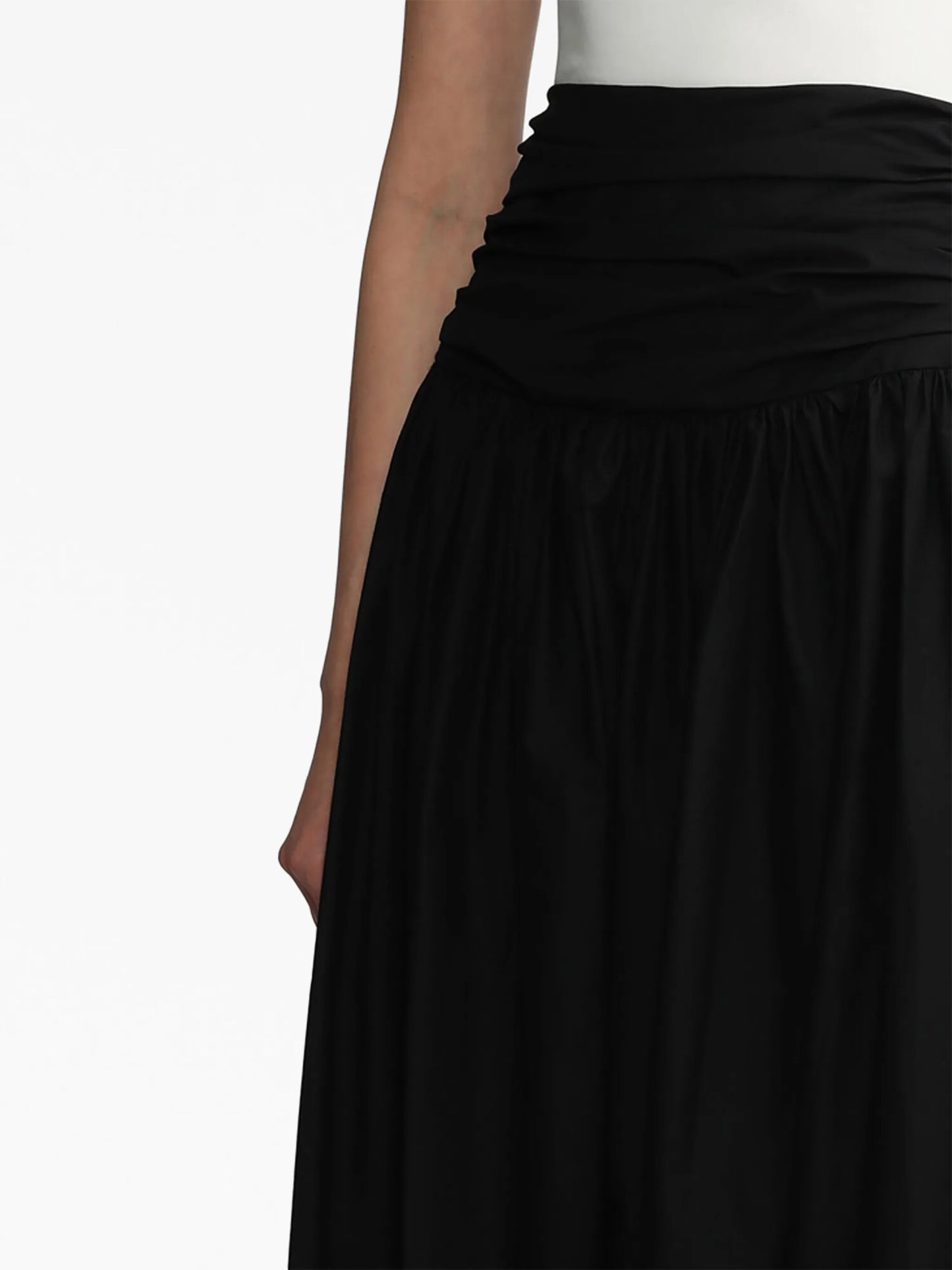 high-waisted cotton maxi skirt