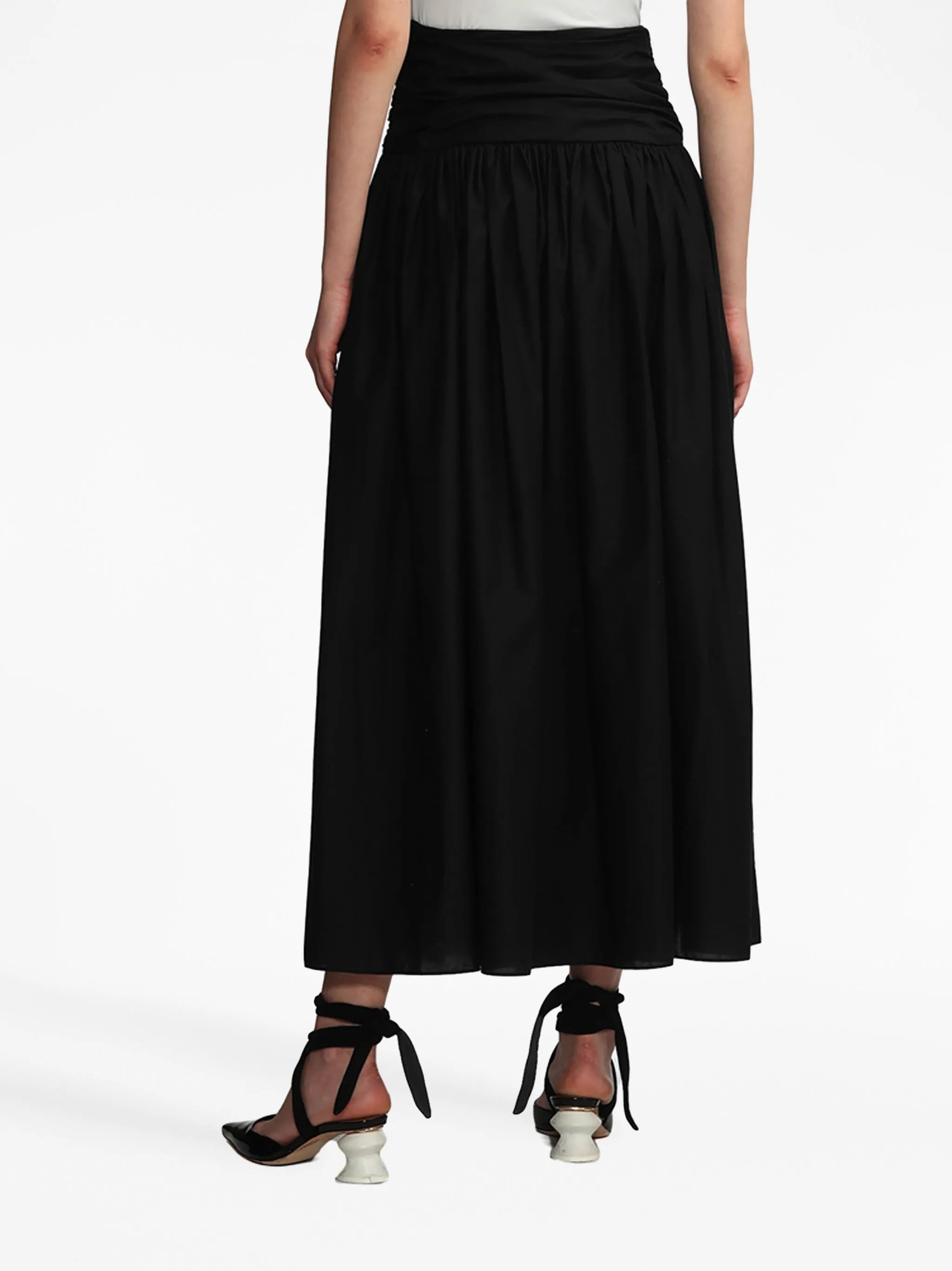 high-waisted cotton maxi skirt