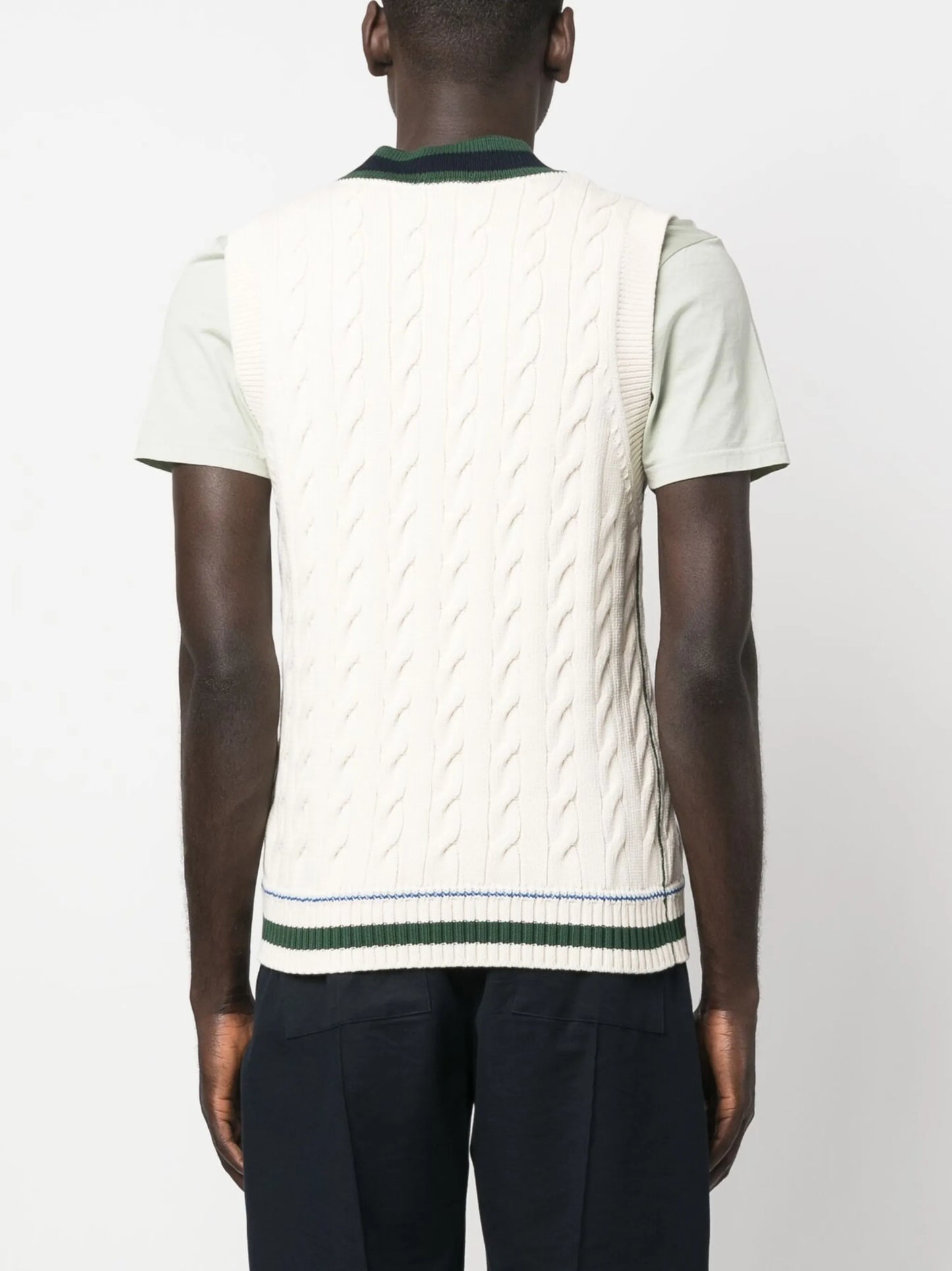 cable knit logo vest