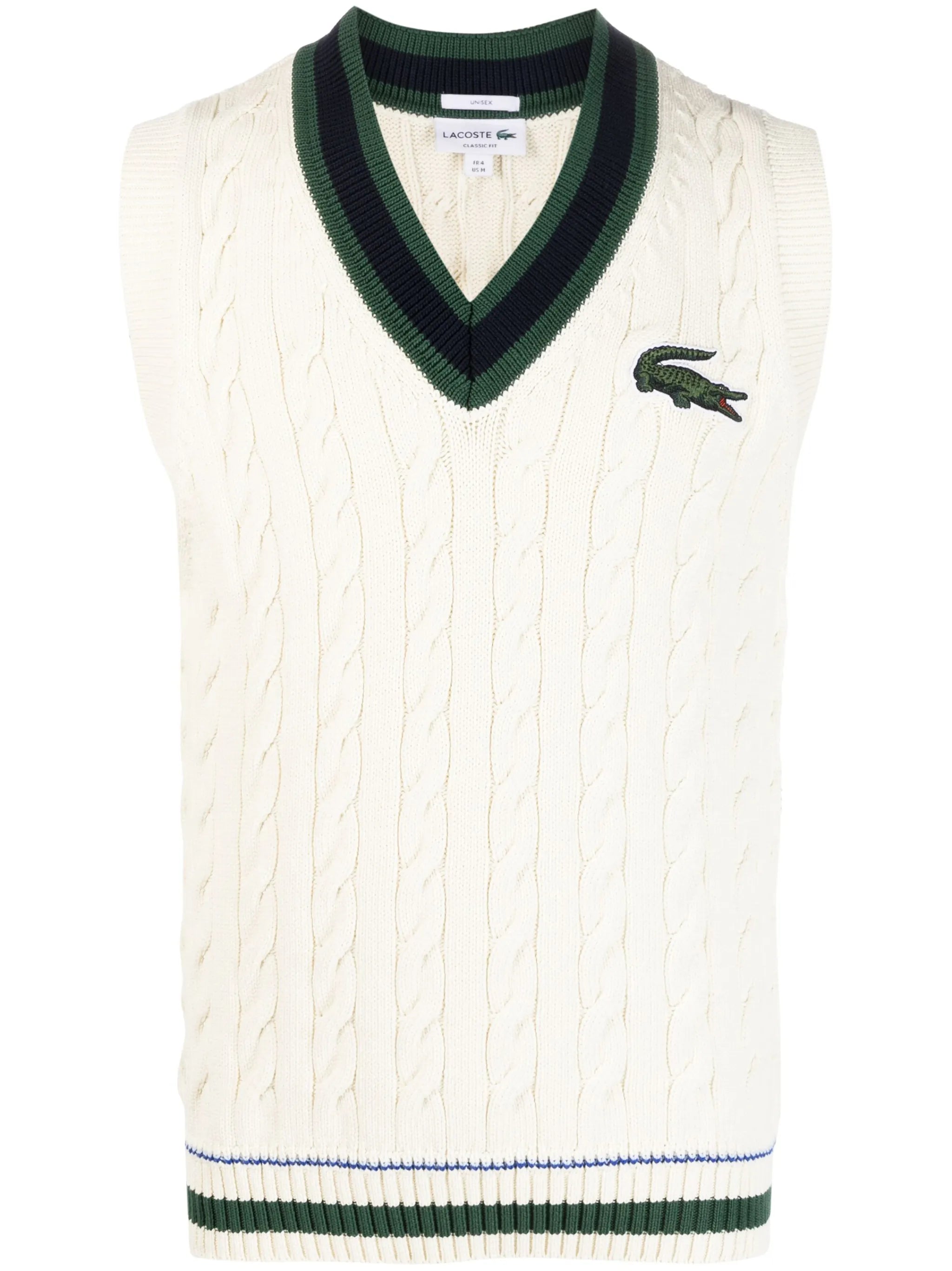 cable knit logo vest
