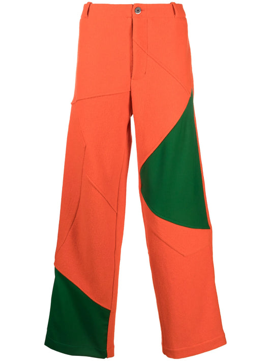 Aspasia panelled wide-leg trousers