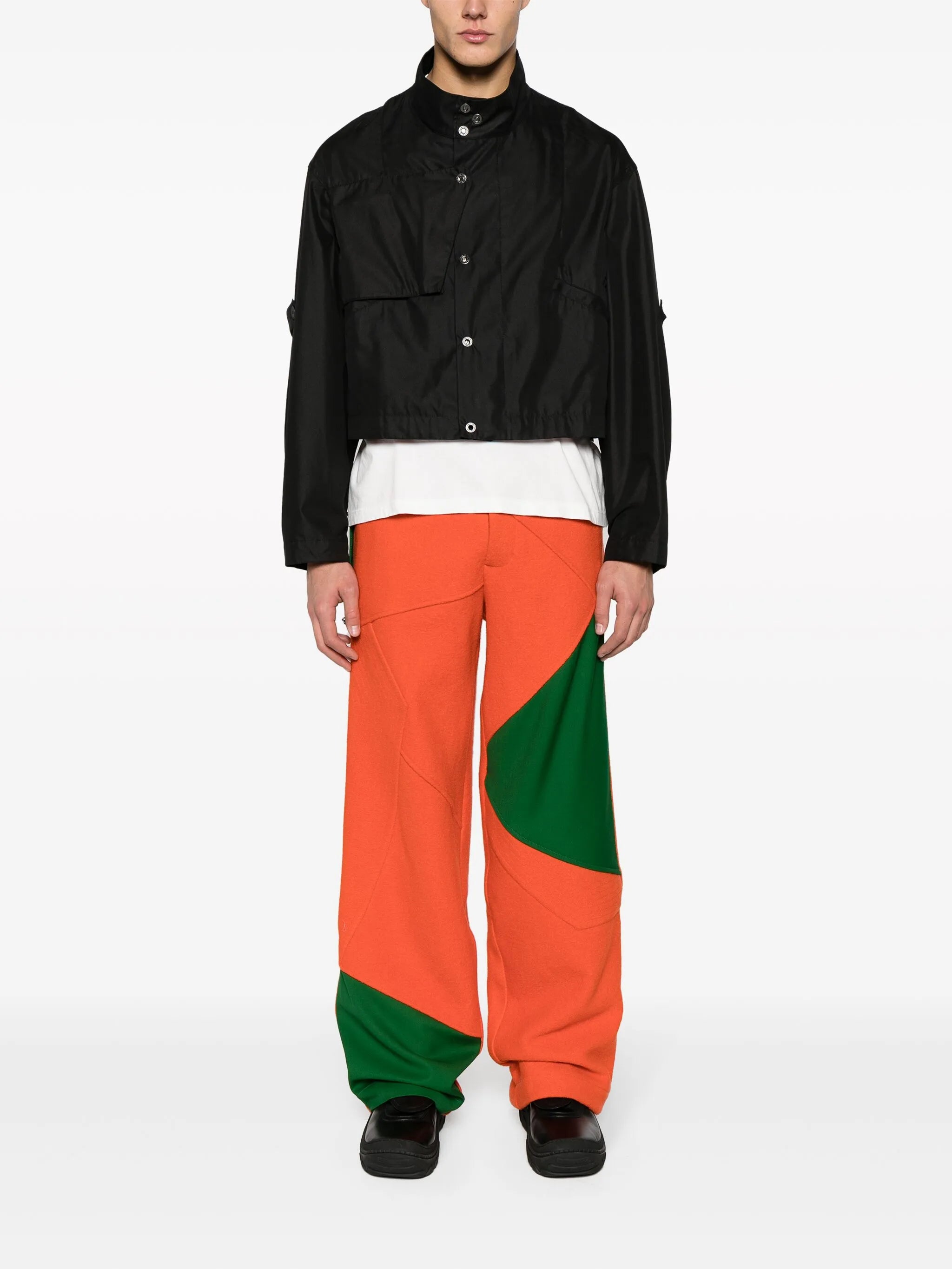 Aspasia panelled wide-leg trousers