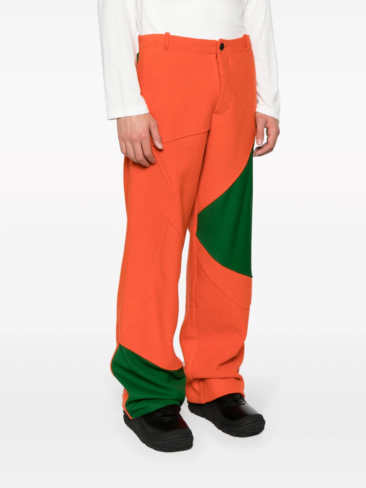 Aspasia panelled wide-leg trousers
