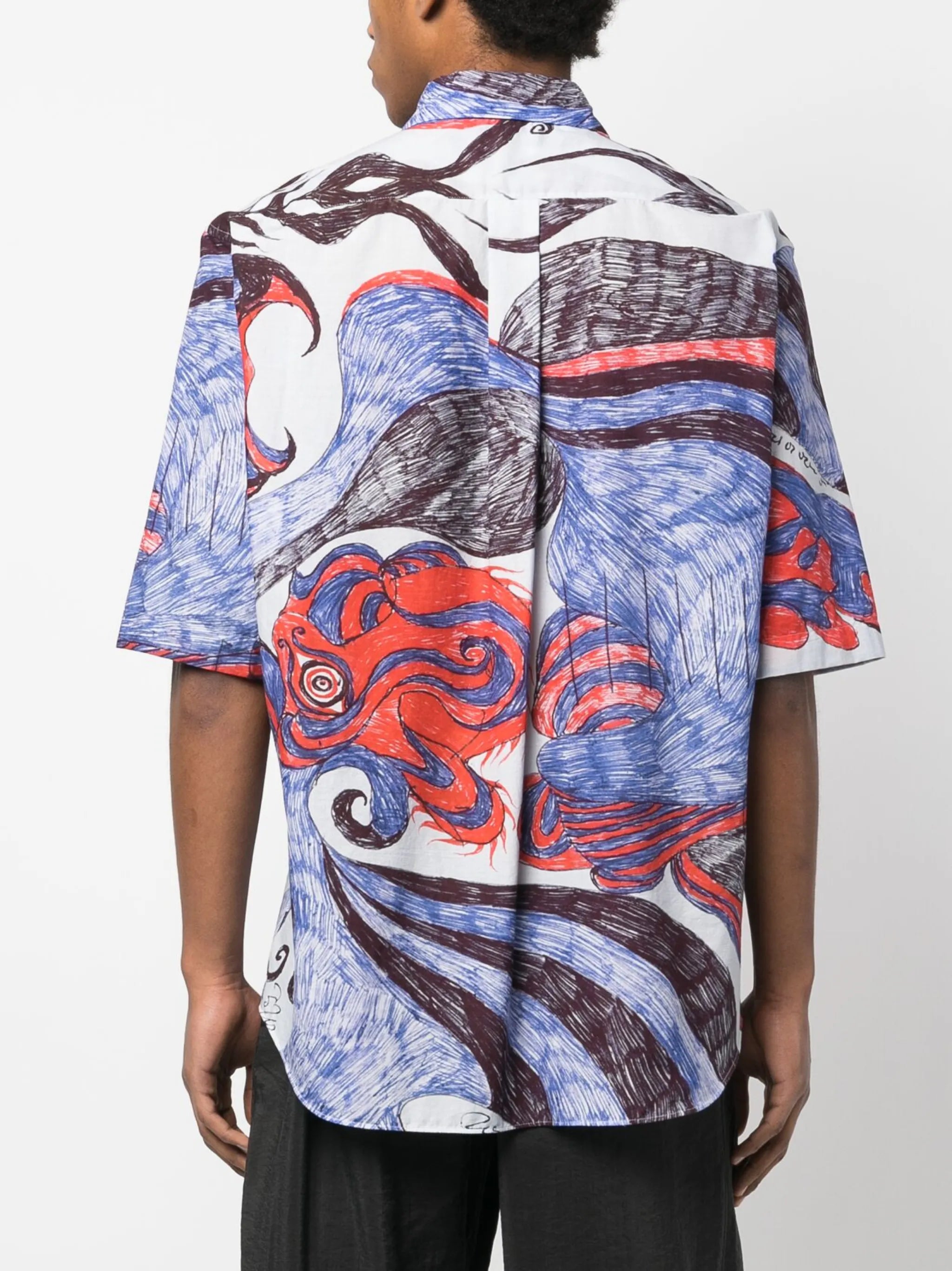 illustration-print short-sleeve shirt