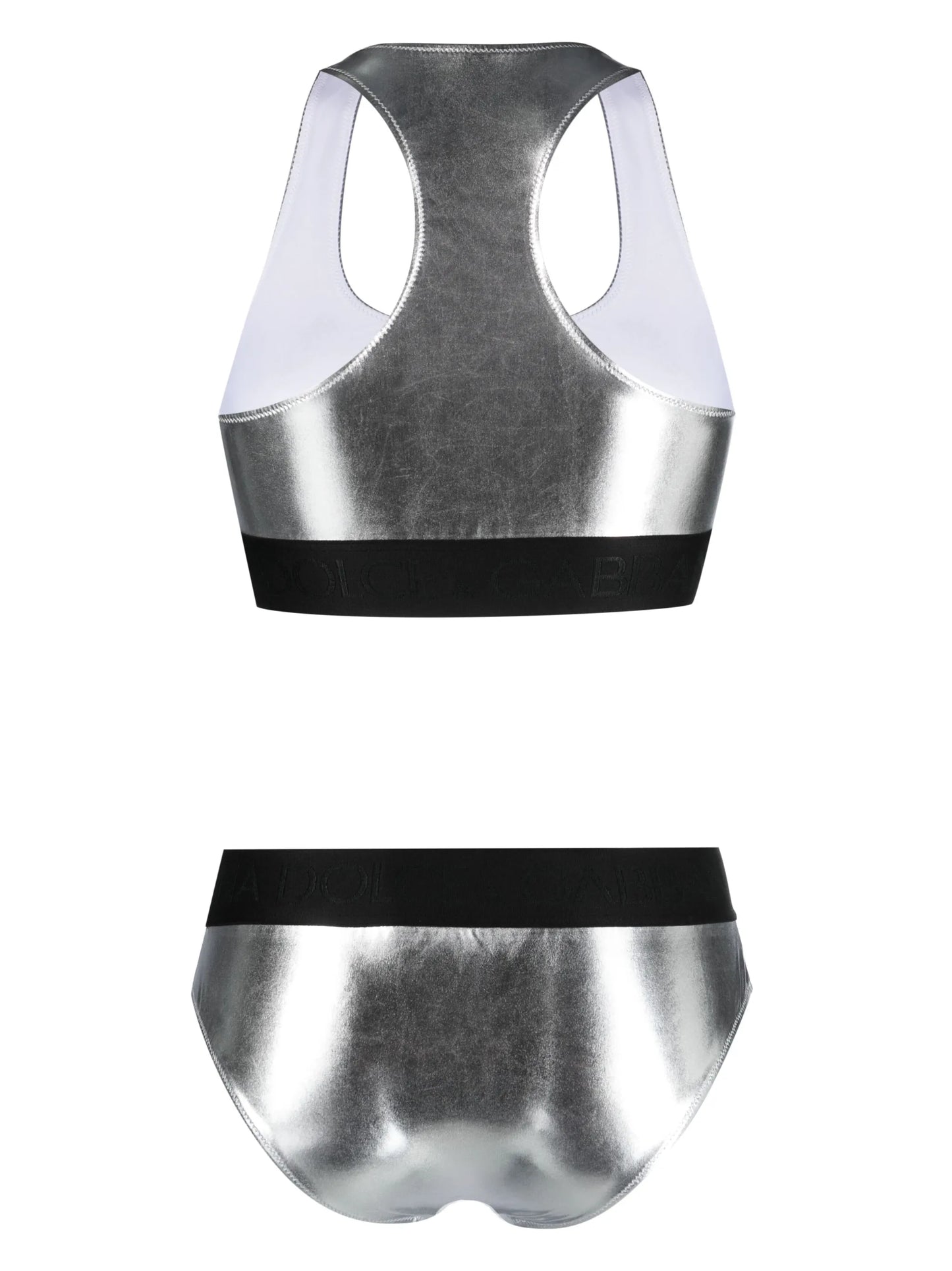 metallic-effect bikini