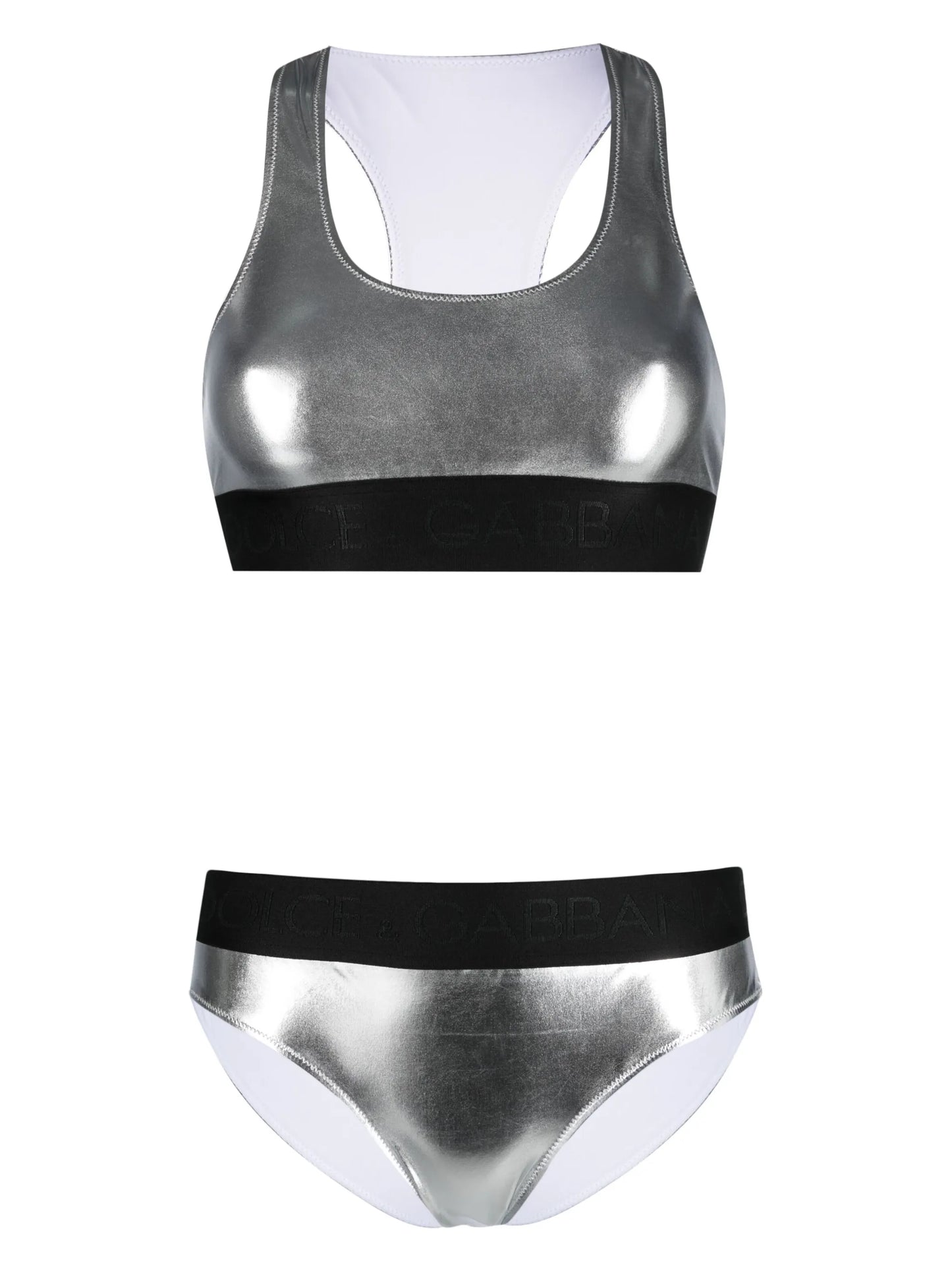 metallic-effect bikini