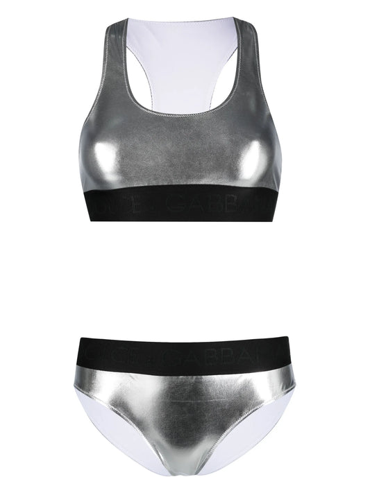 metallic-effect bikini