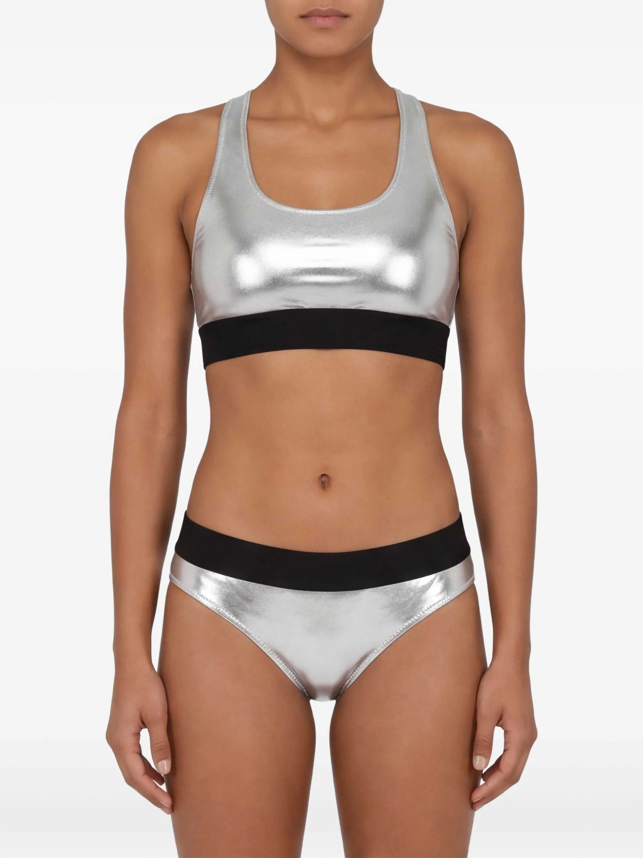 metallic-effect bikini