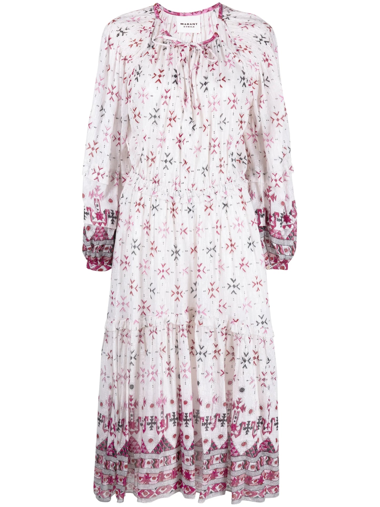 Fratela printed cotton-blend voile midi dress