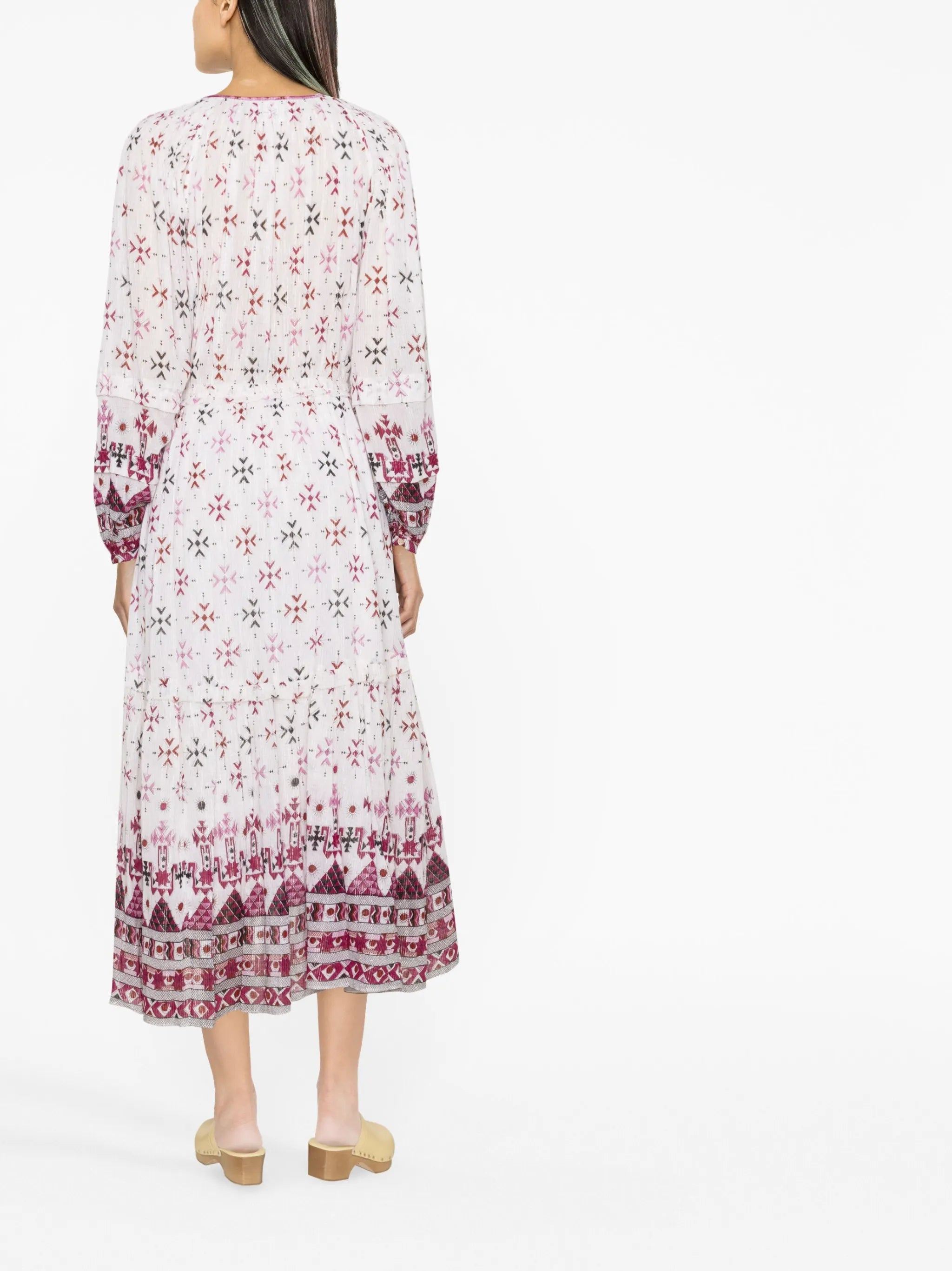 Fratela printed cotton-blend voile midi dress