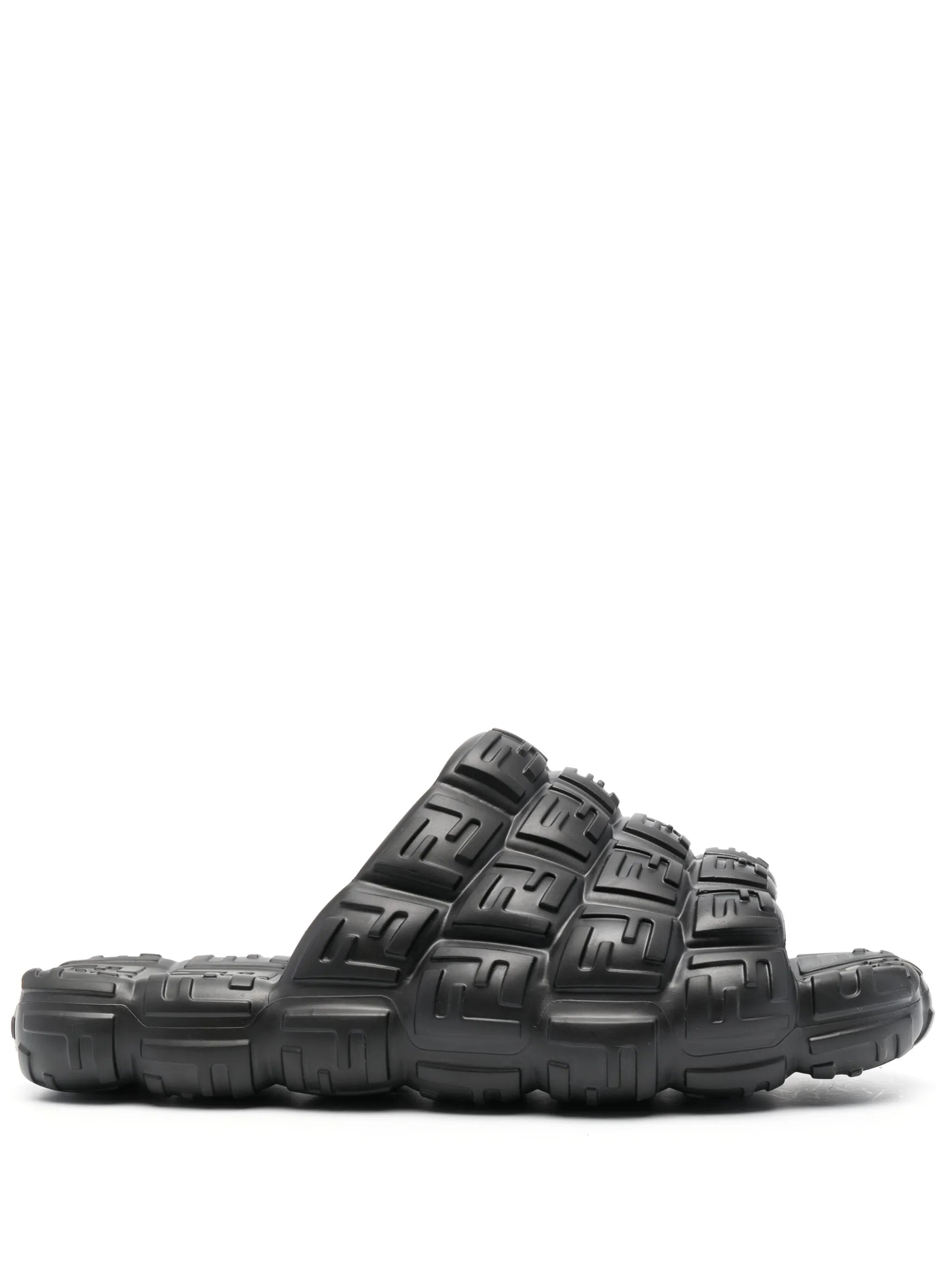 debossed-logo slip-on slides