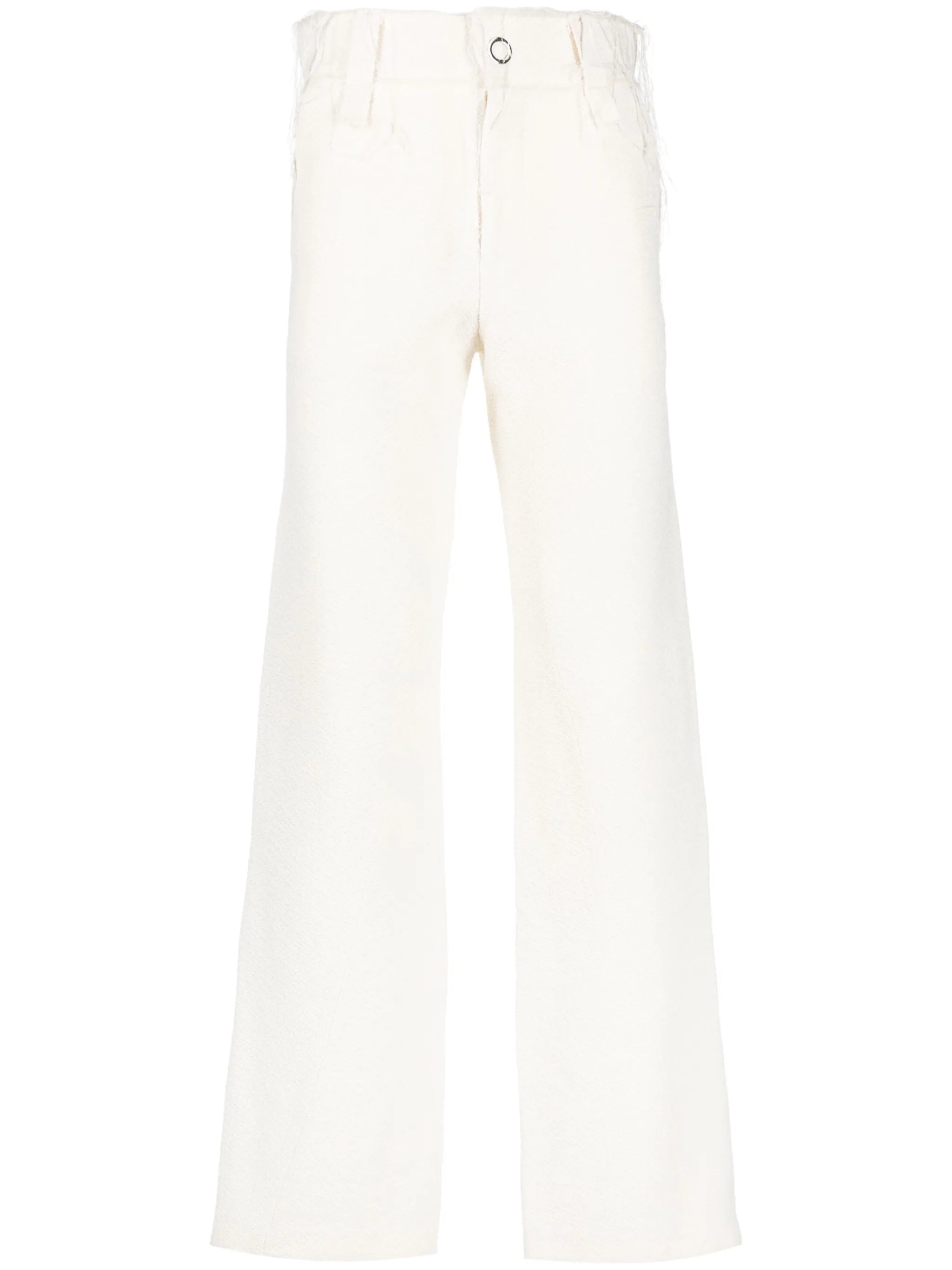 frayed-edge high-waist trousers