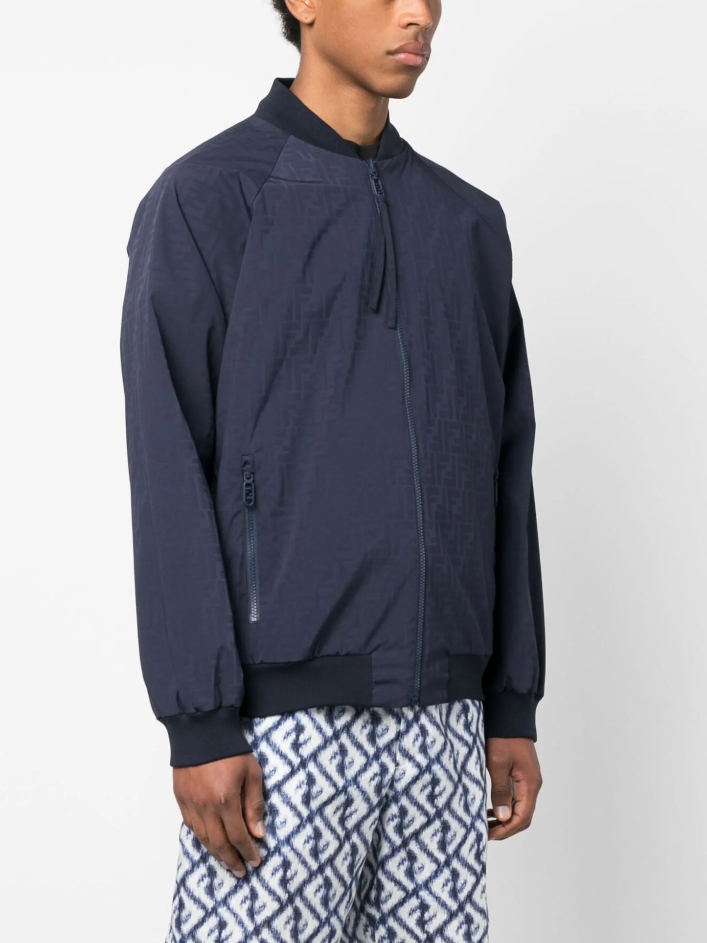 reversible monogram-print bomber jacket