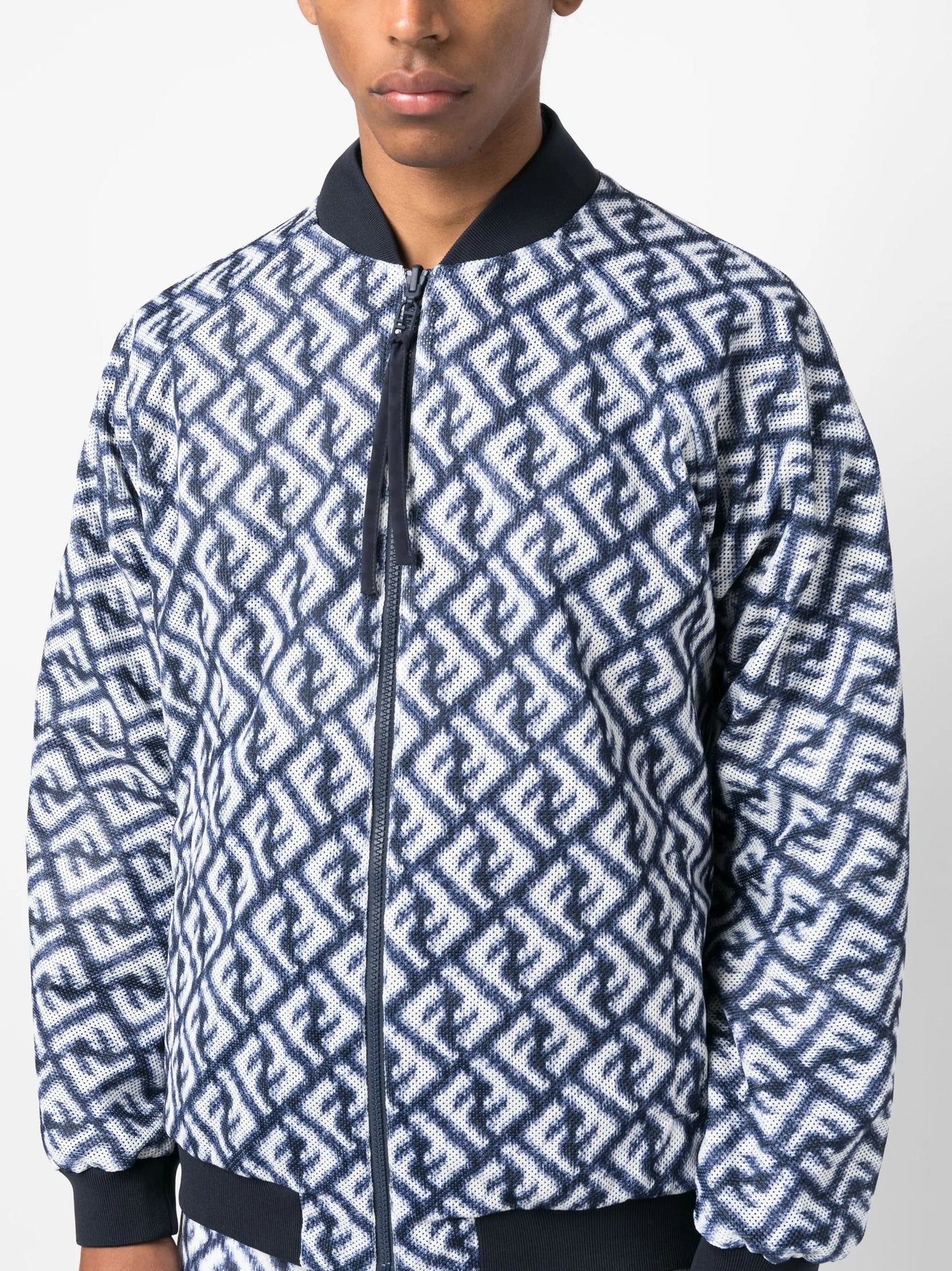 reversible monogram-print bomber jacket