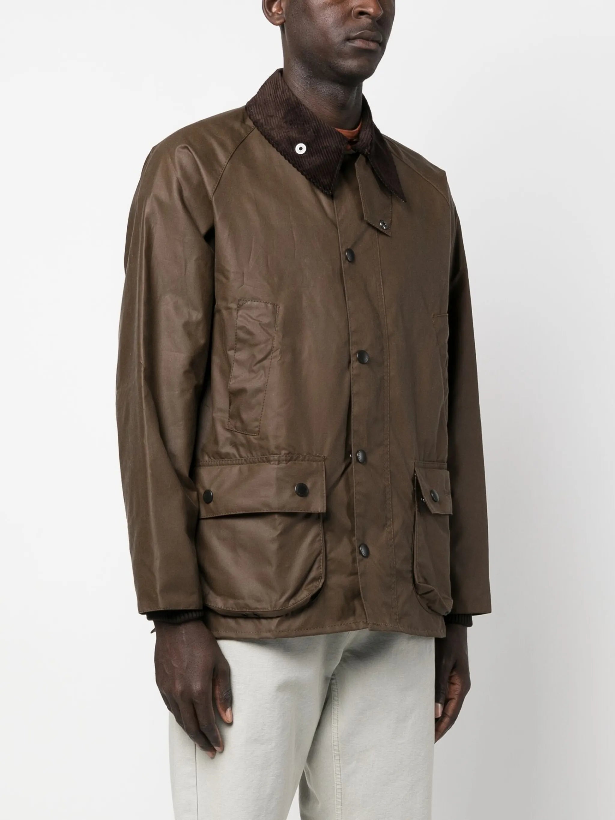 Bedale logo-embroidered wax jacket