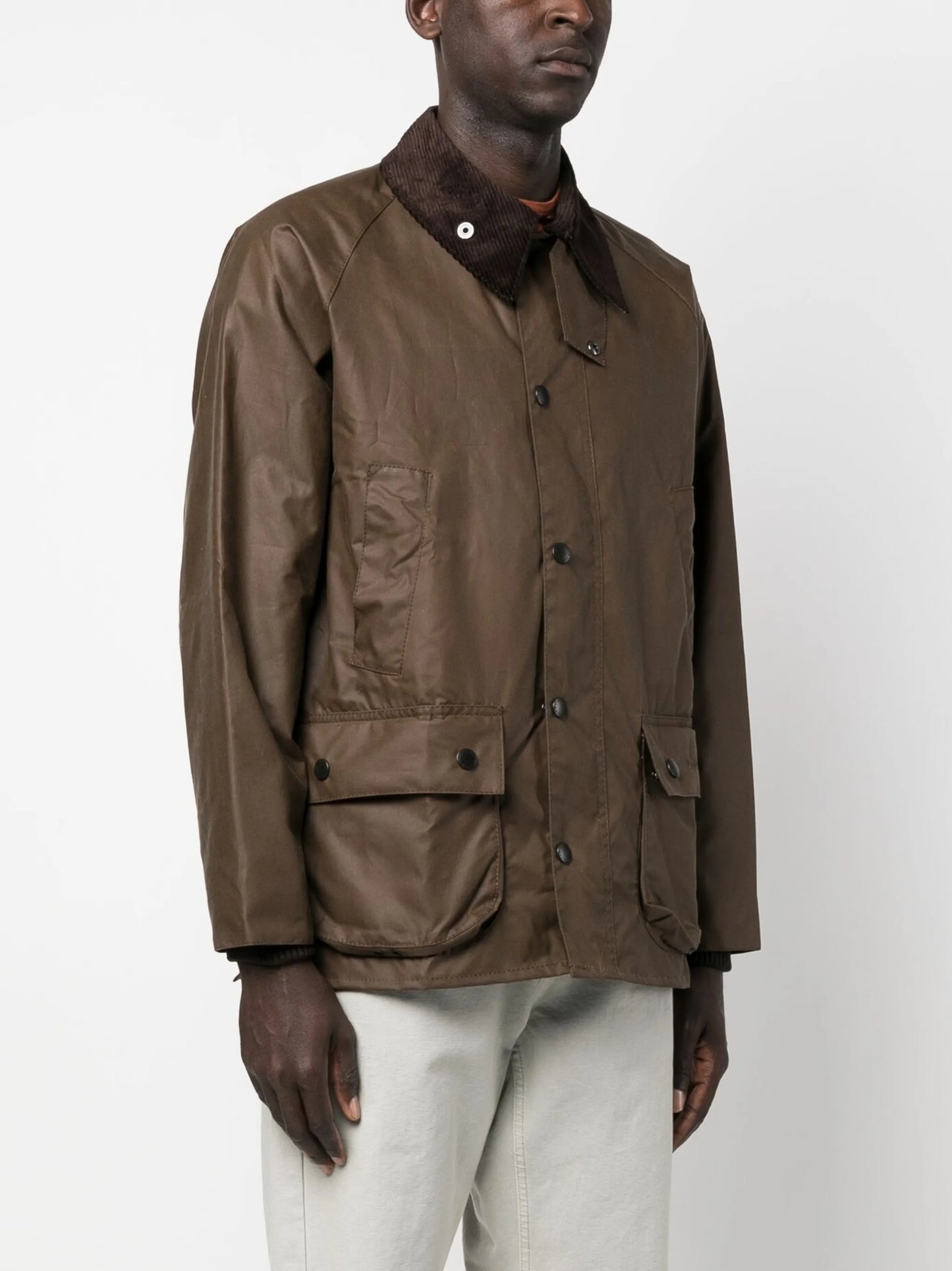 Bedale logo-embroidered wax jacket