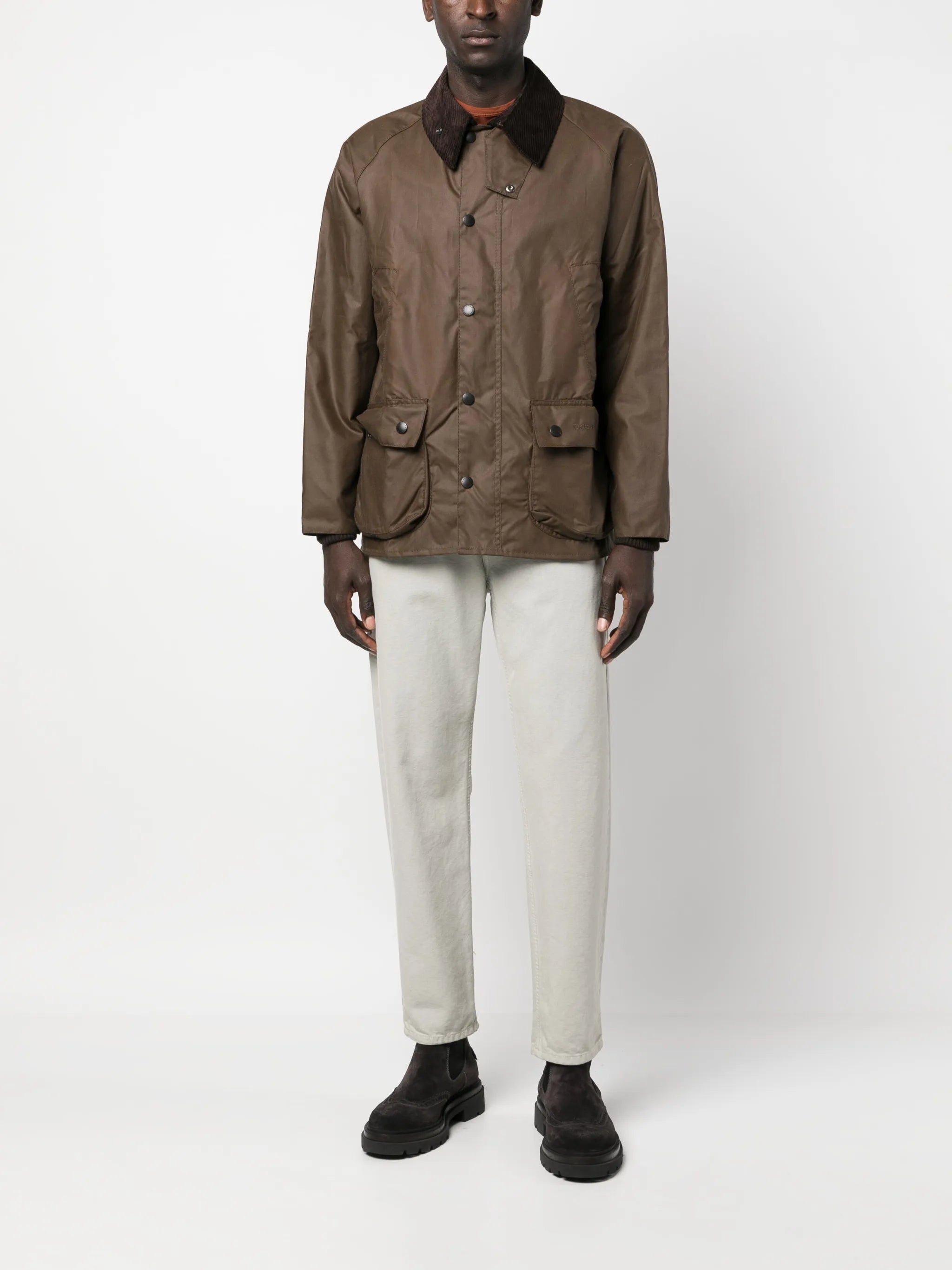 Bedale logo-embroidered wax jacket