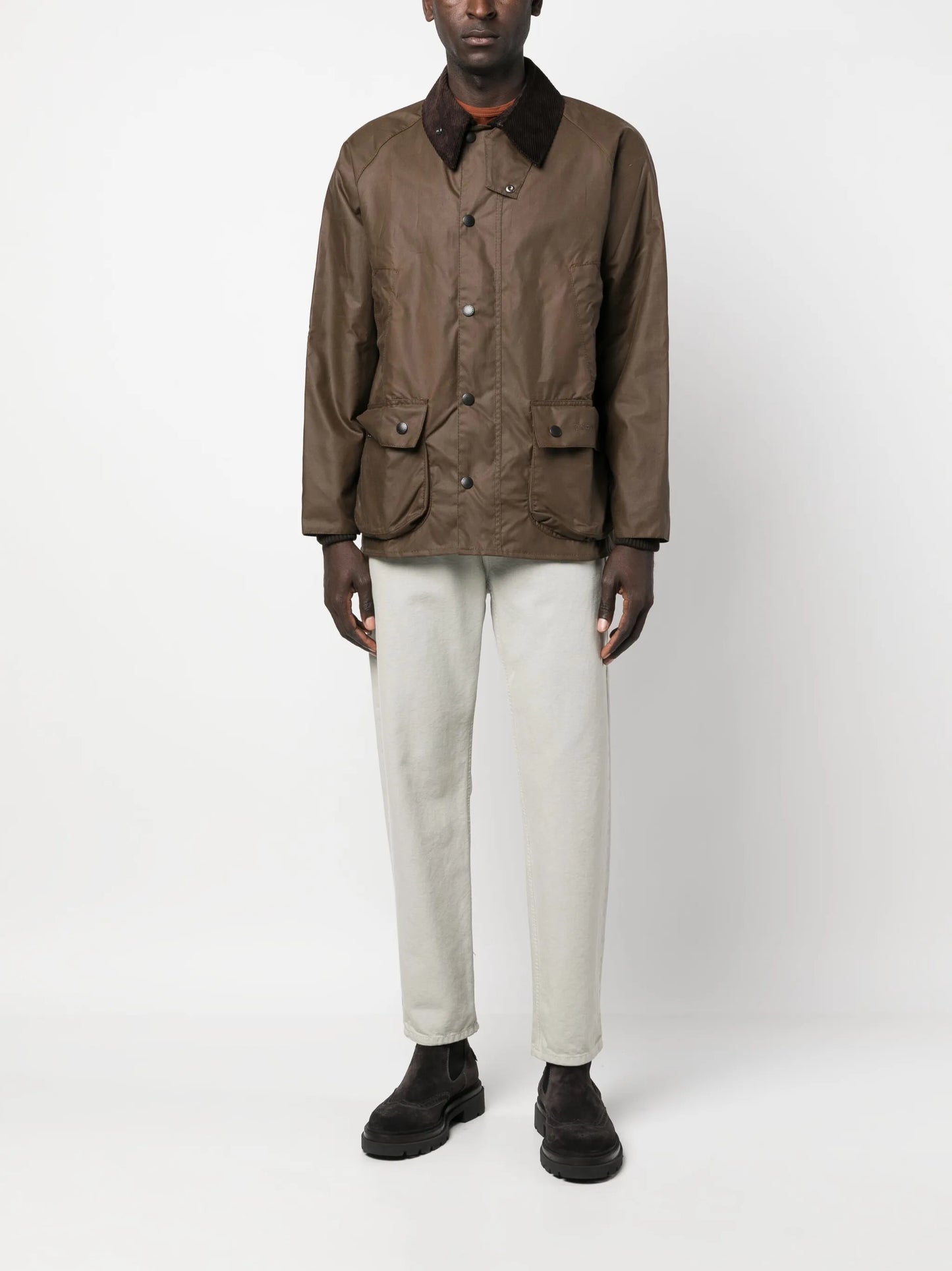Bedale logo-embroidered wax jacket