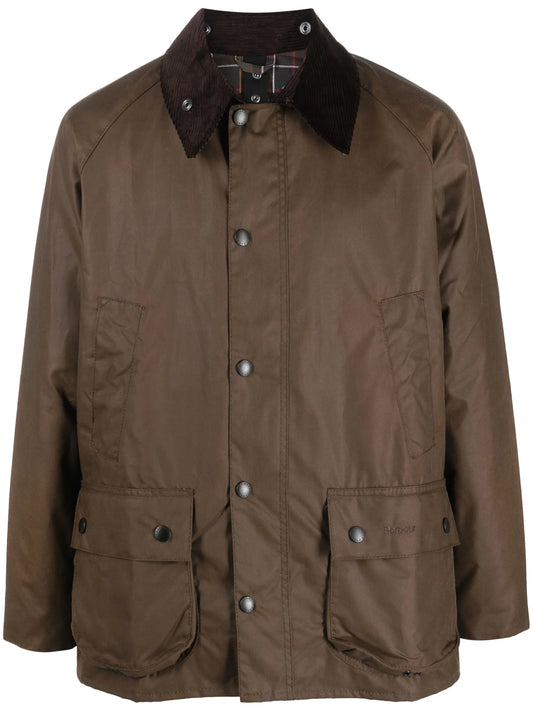 Bedale logo-embroidered wax jacket