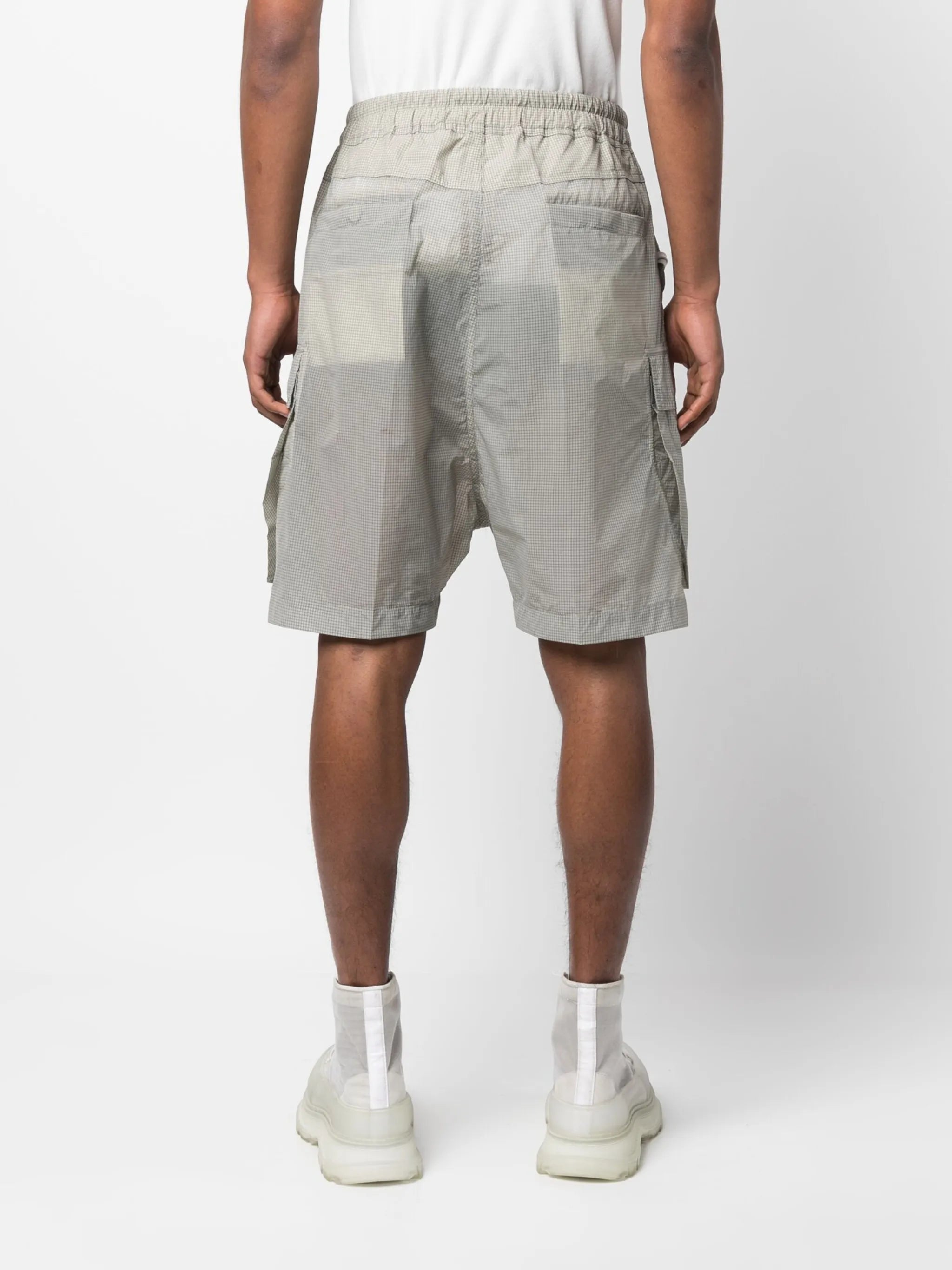 check-print drawstring shorts