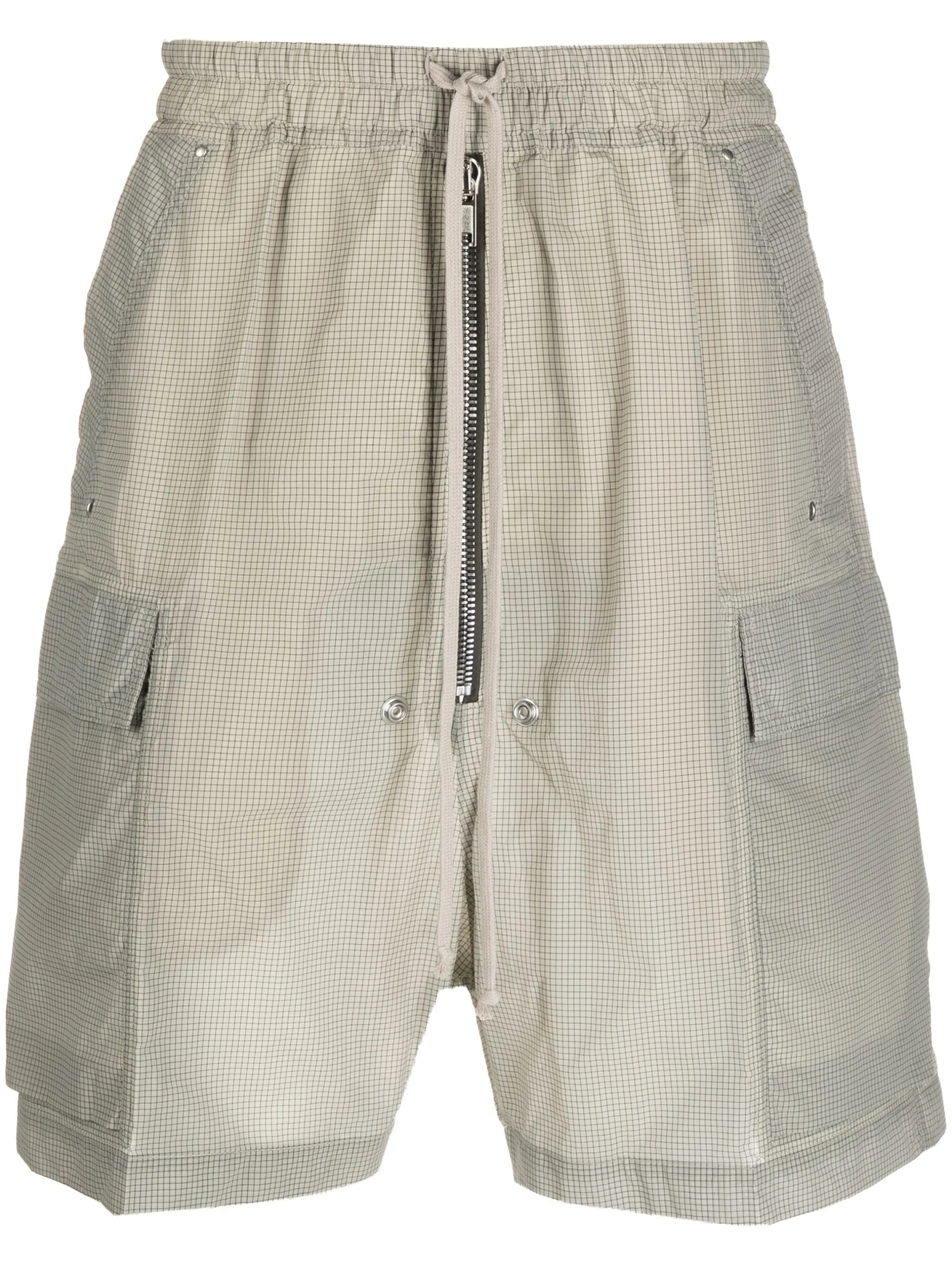check-print drawstring shorts