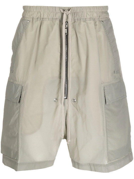 check-print drawstring shorts