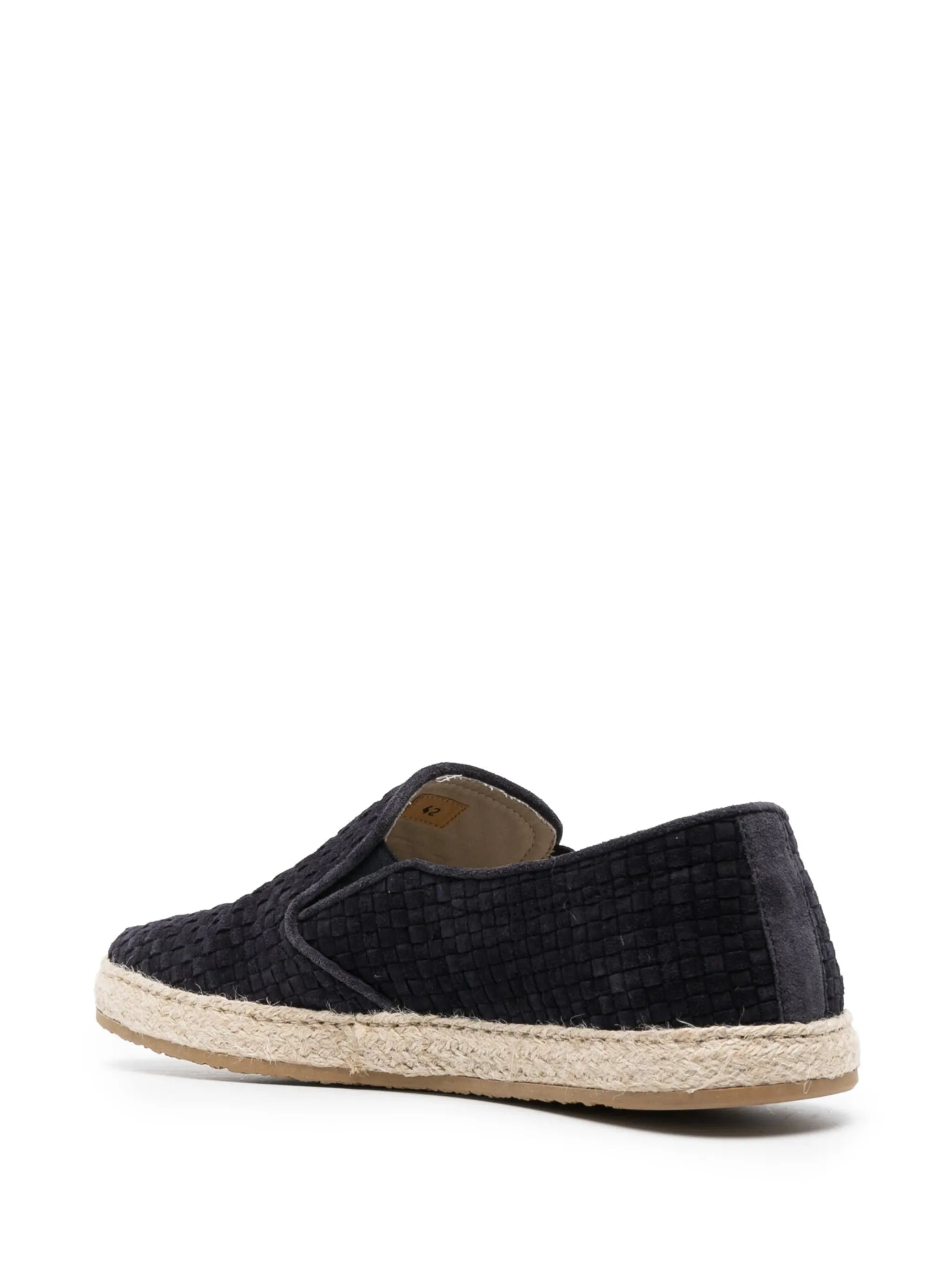 round-toe leather espadrilles