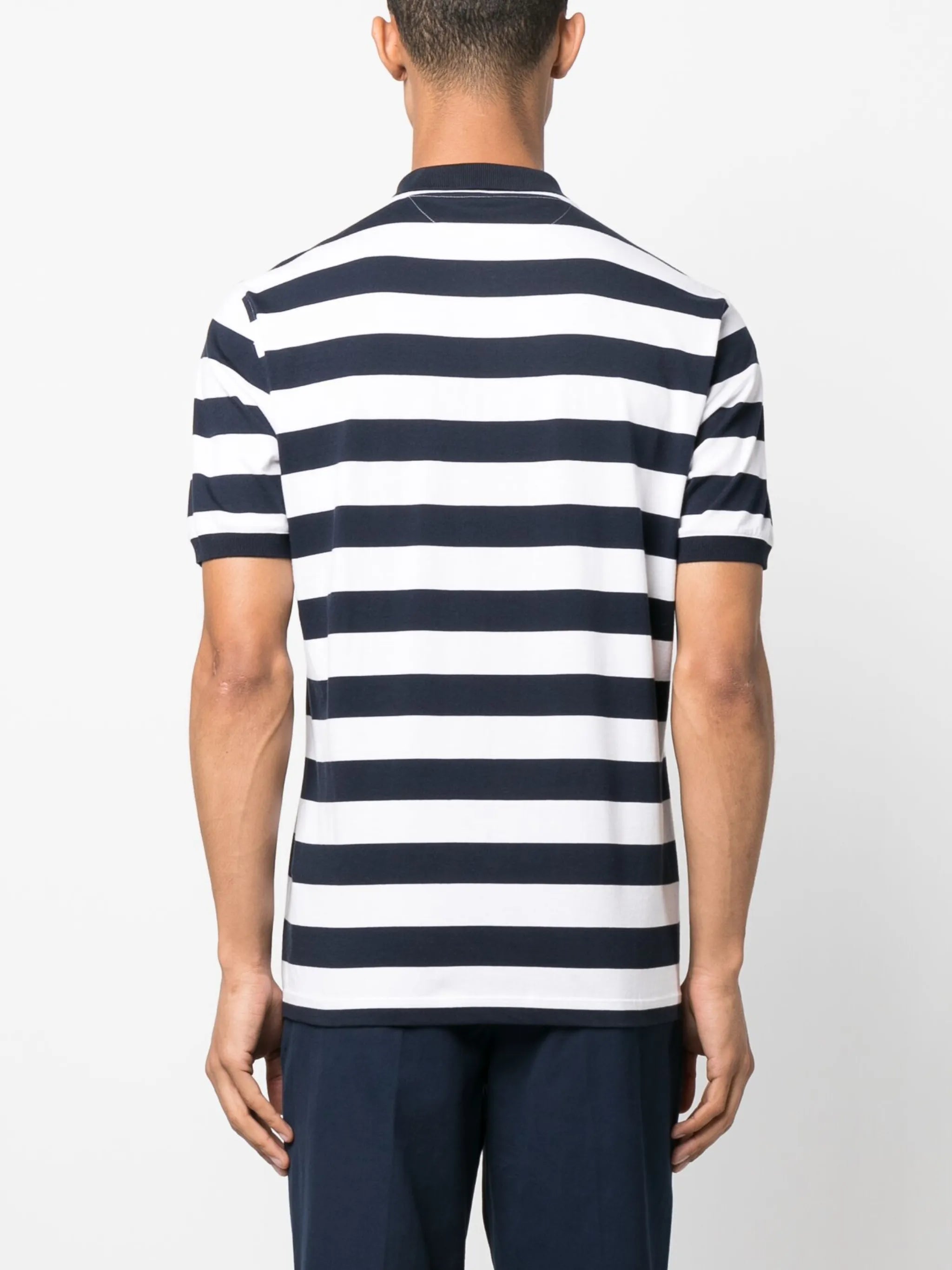 striped cotton polo shirt