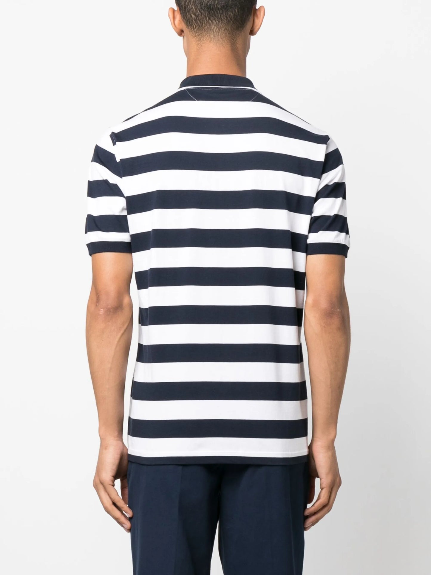 striped cotton polo shirt
