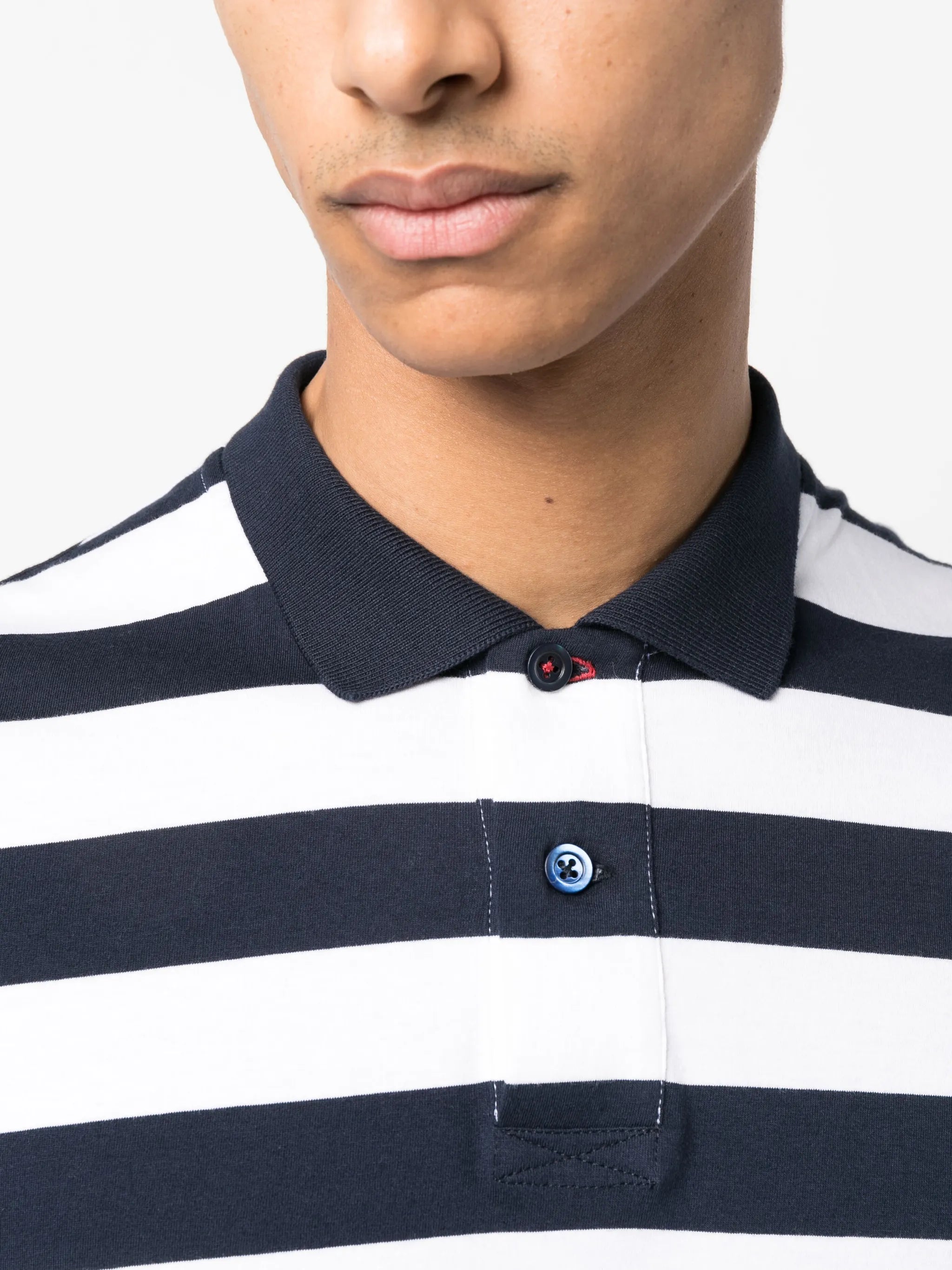 striped cotton polo shirt