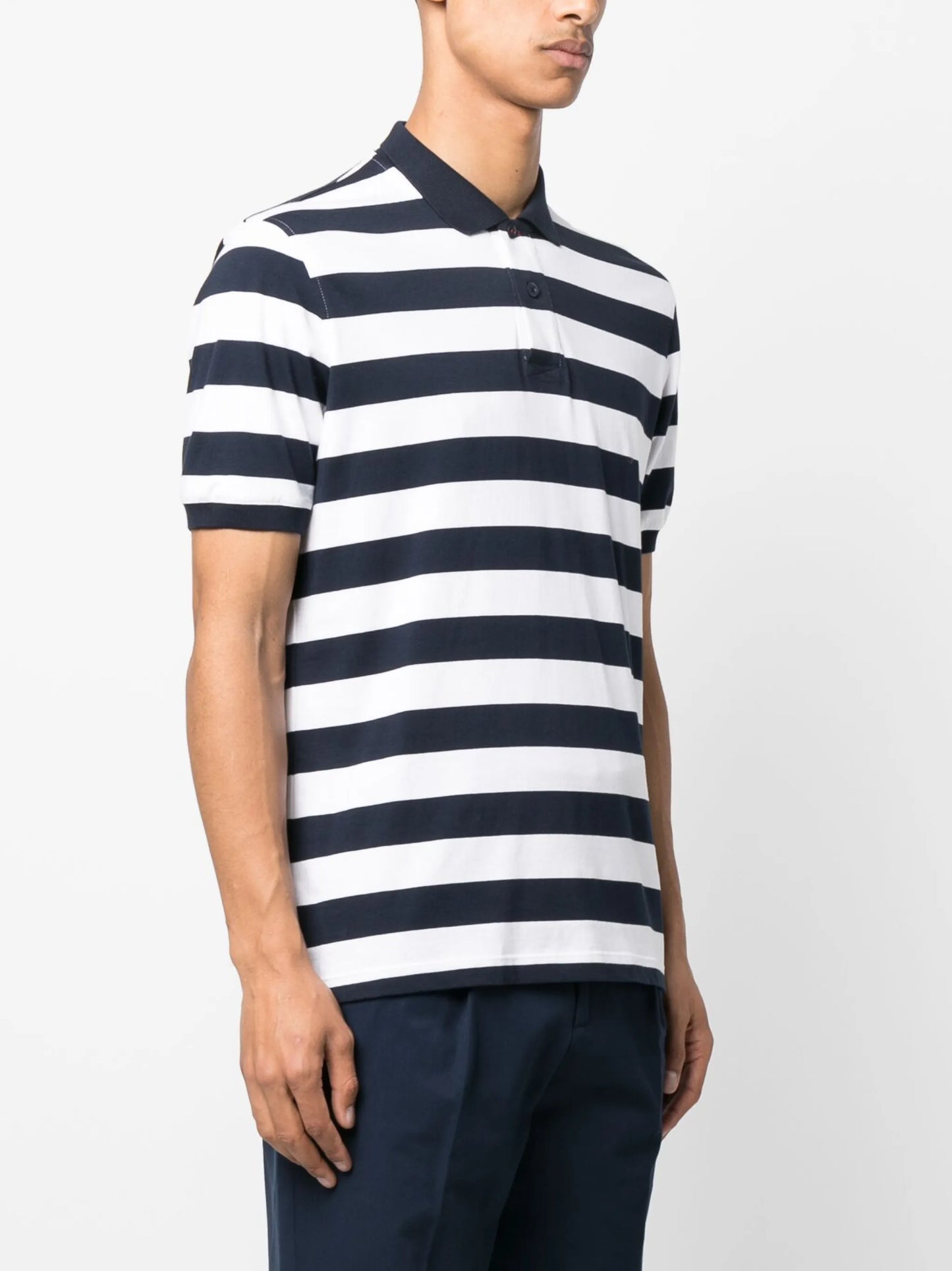 striped cotton polo shirt