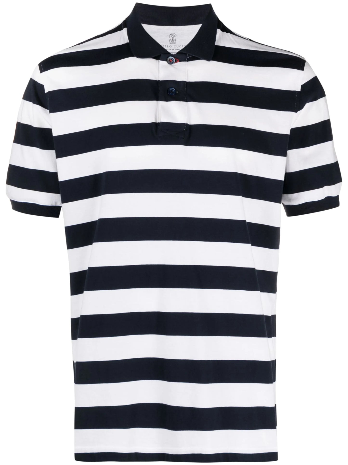striped cotton polo shirt