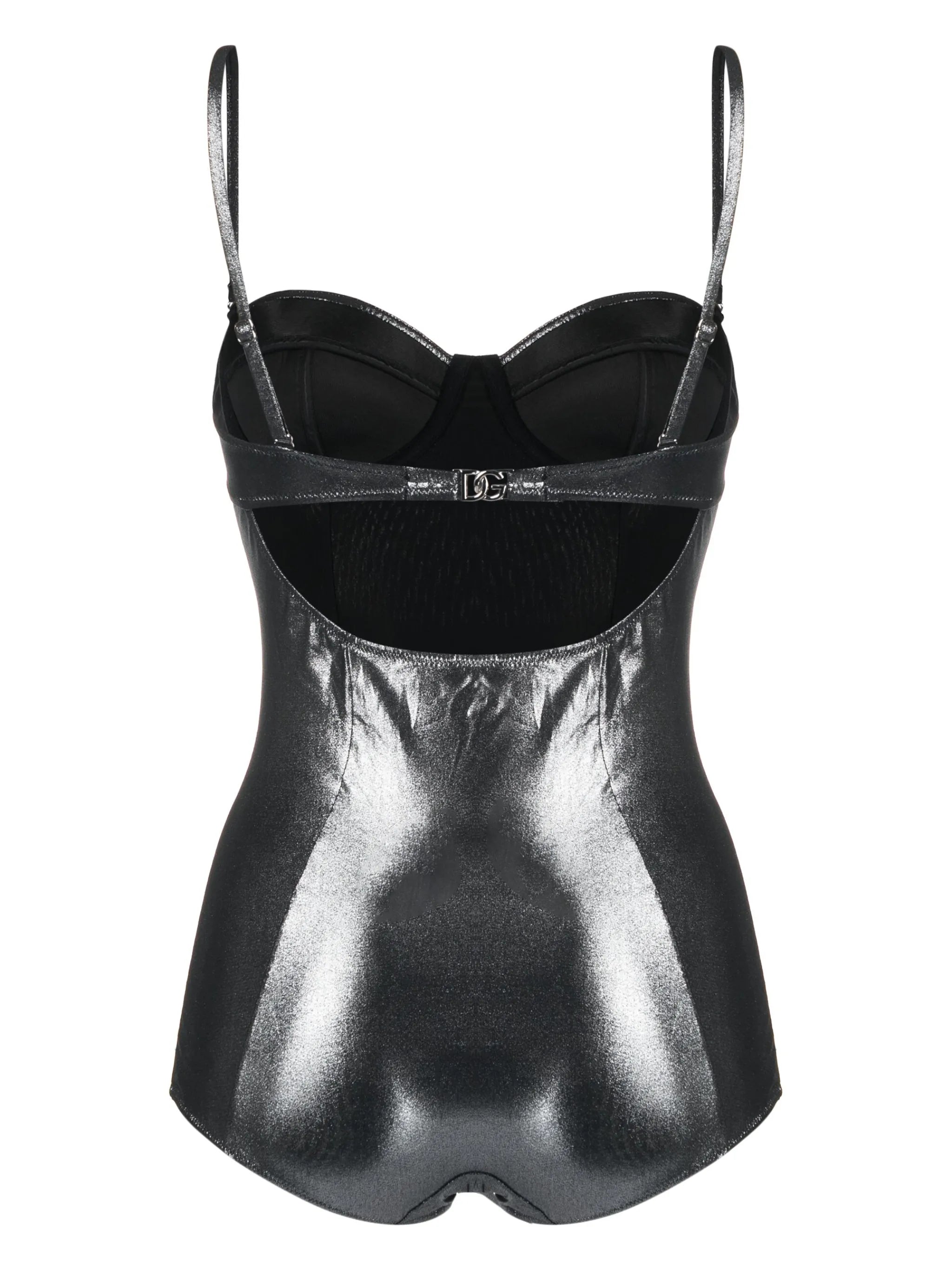 metallic-sheen balconette swimsuit
