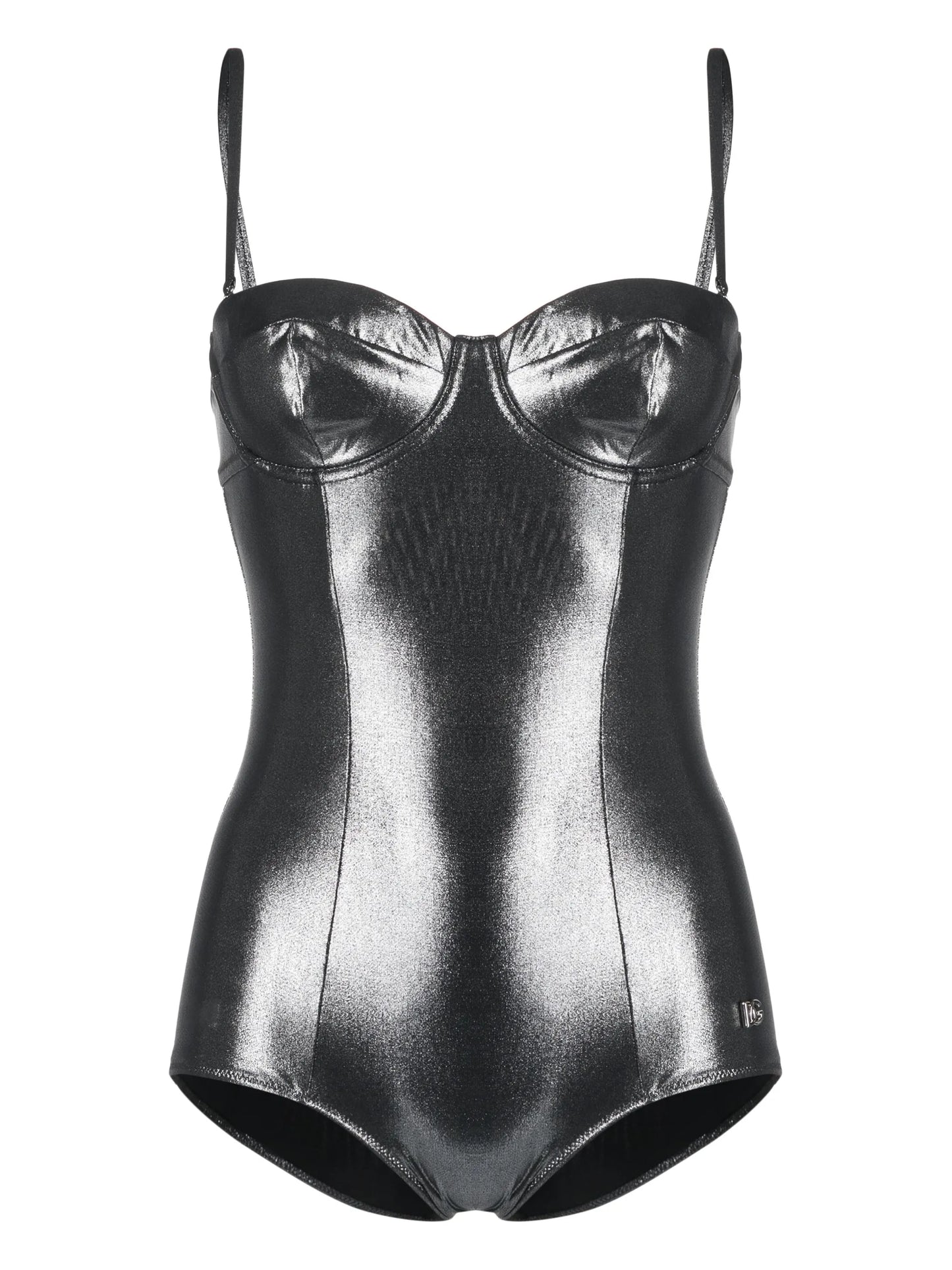 metallic-sheen balconette swimsuit