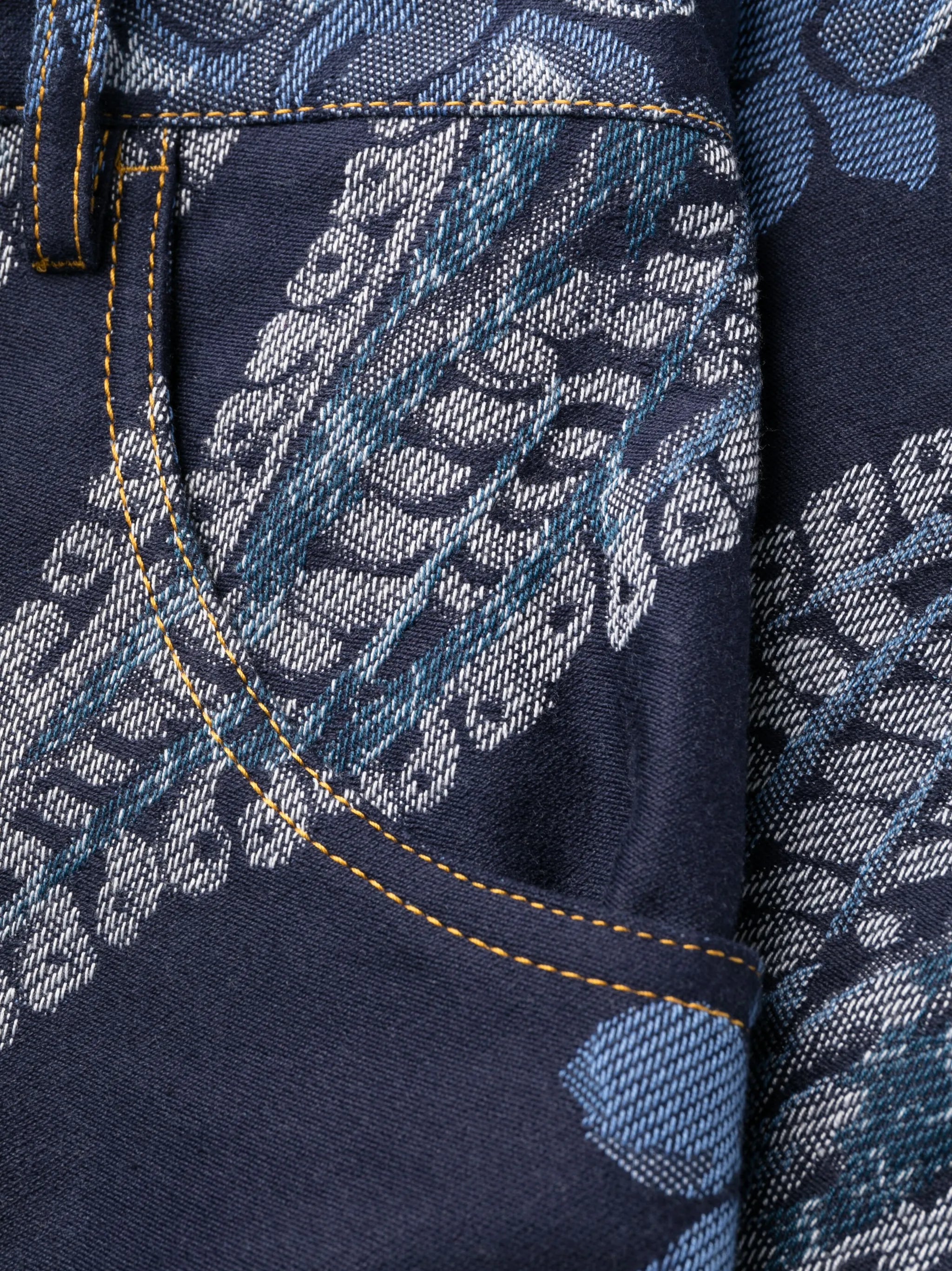 jacquard high-rise straight-leg jeans
