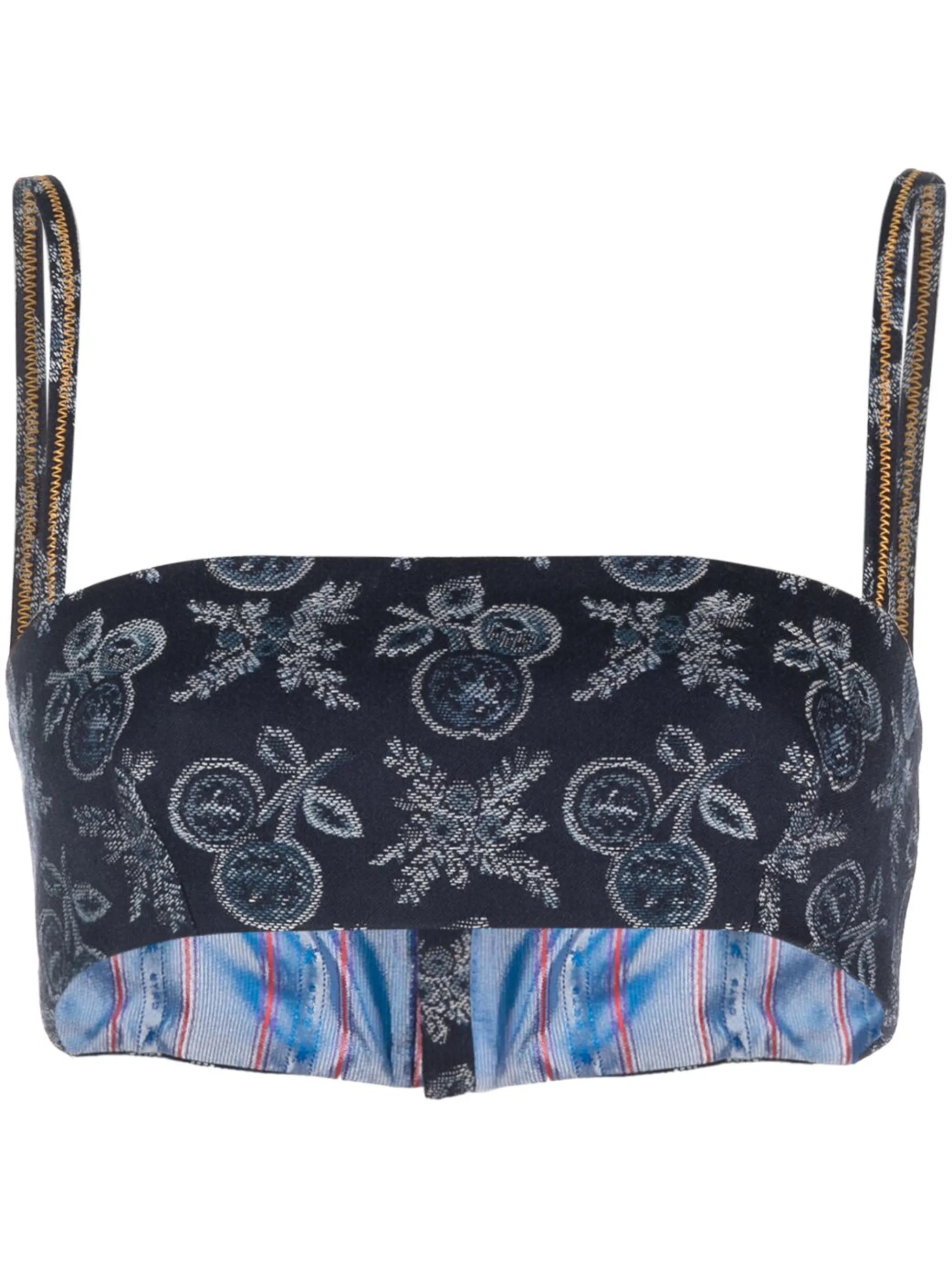 patterned-jacquard bralette